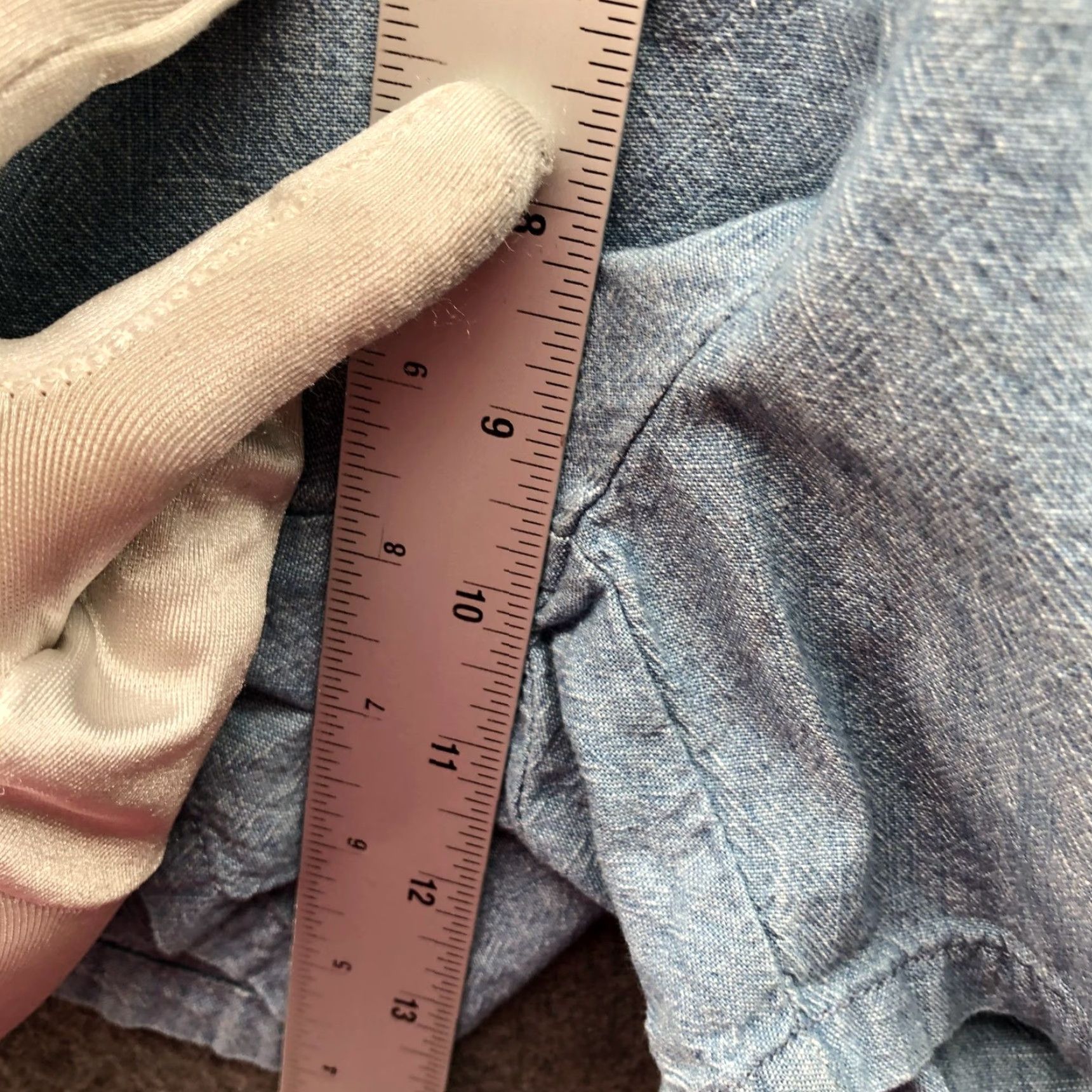 Madewell Madewell Pull On Chambray Shorts Womens XS Light Blue Cotton Mid Rise Casual Size 26" / US 2 / IT 38 - 4 Thumbnail