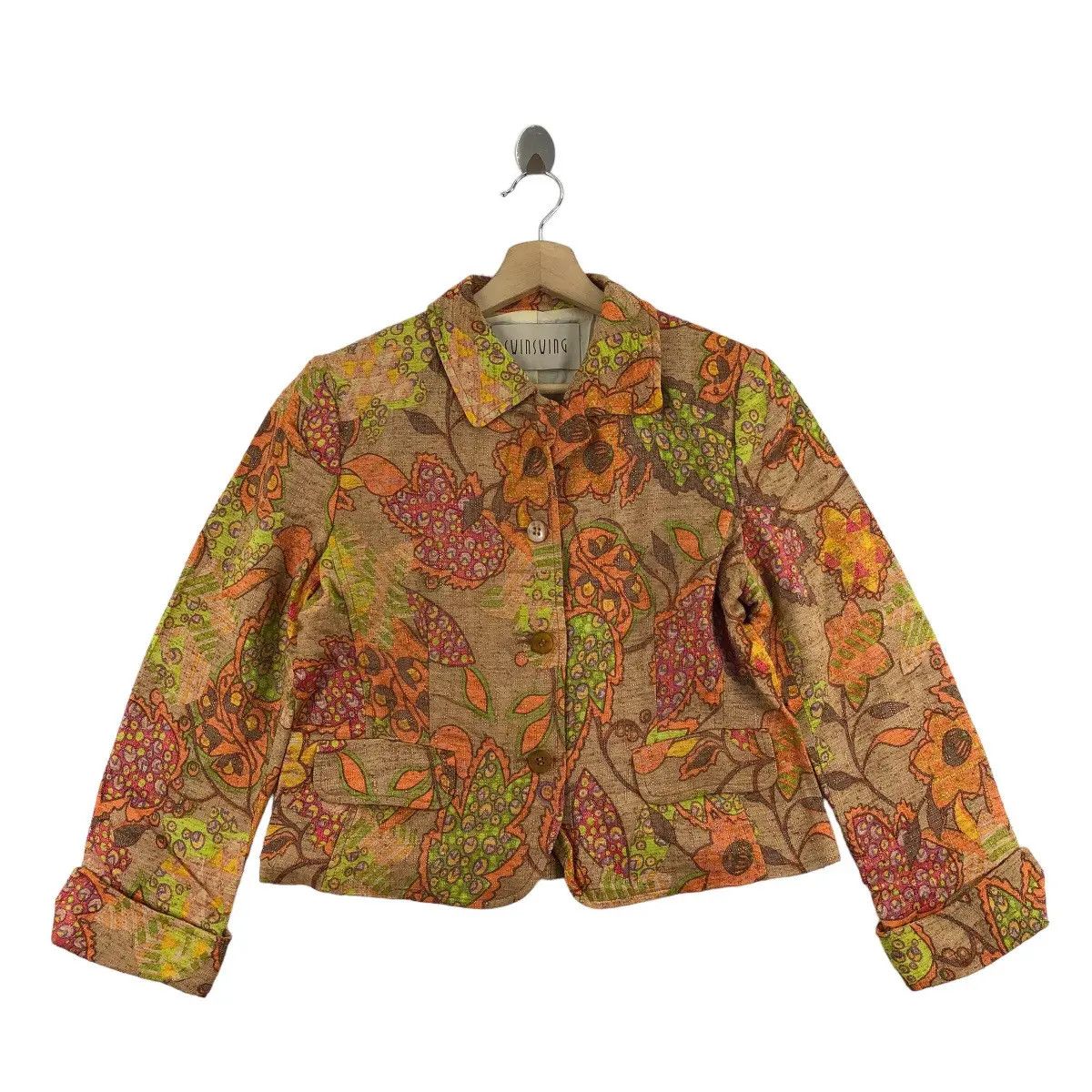 Vintage Vintage 90’ SWIN SWING Floral Fauna Paisley Cupra Jacket Coa Size S / US 4 / IT 40 - 1 Thumbnail