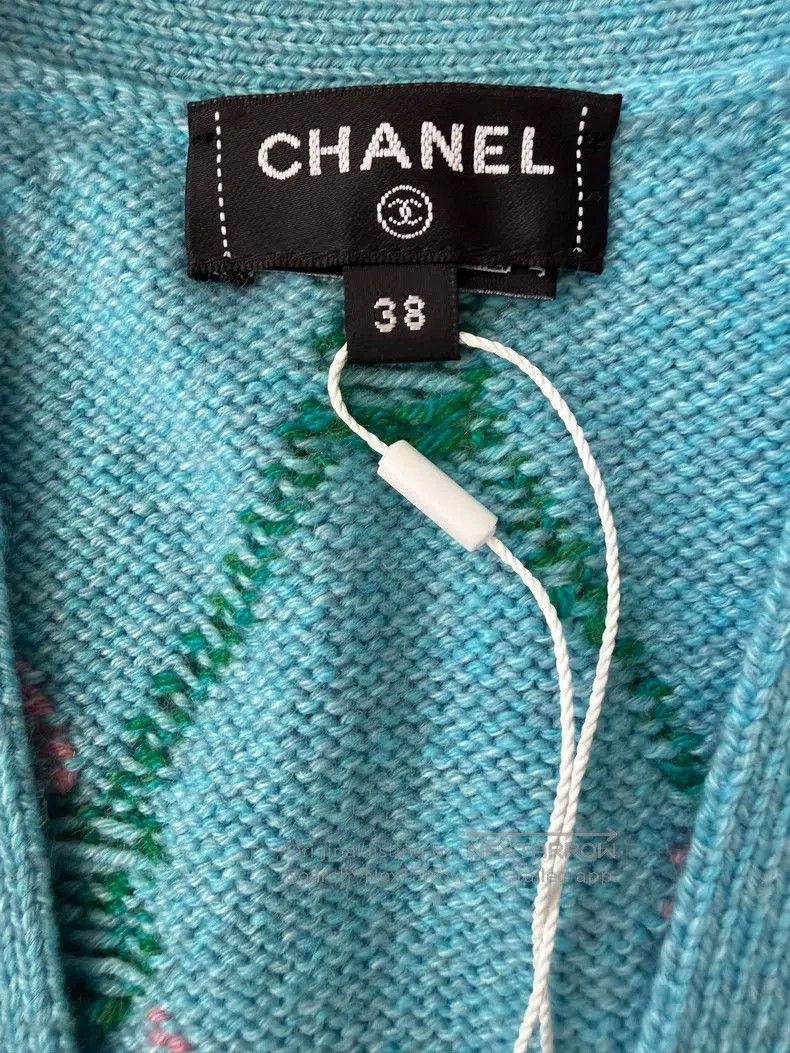 Chanel Chanel Blue retro diamond knitted vest Size XS / US 0-2 / IT 36-38 - 4 Thumbnail