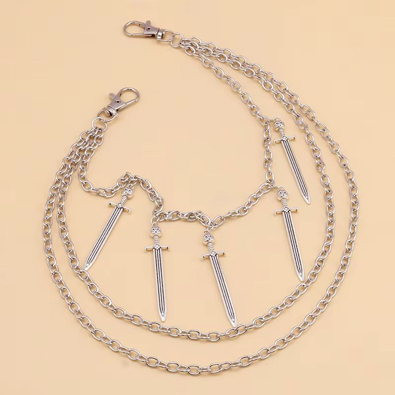 Jewelry Cross Sword Charm Belt Waist Chain Multi Layer Size ONE SIZE - 2 Thumbnail