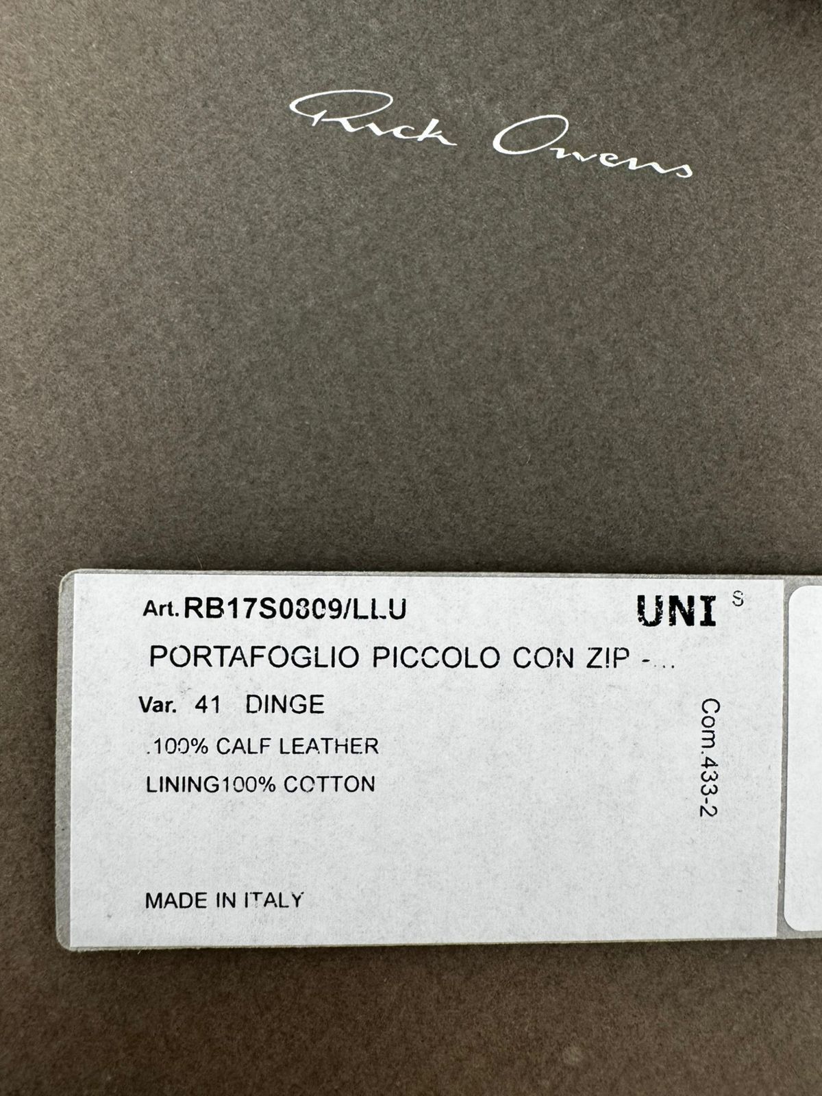 Rick Owens RICK OWENS ZIP WALLET Size ONE SIZE - 5 Thumbnail