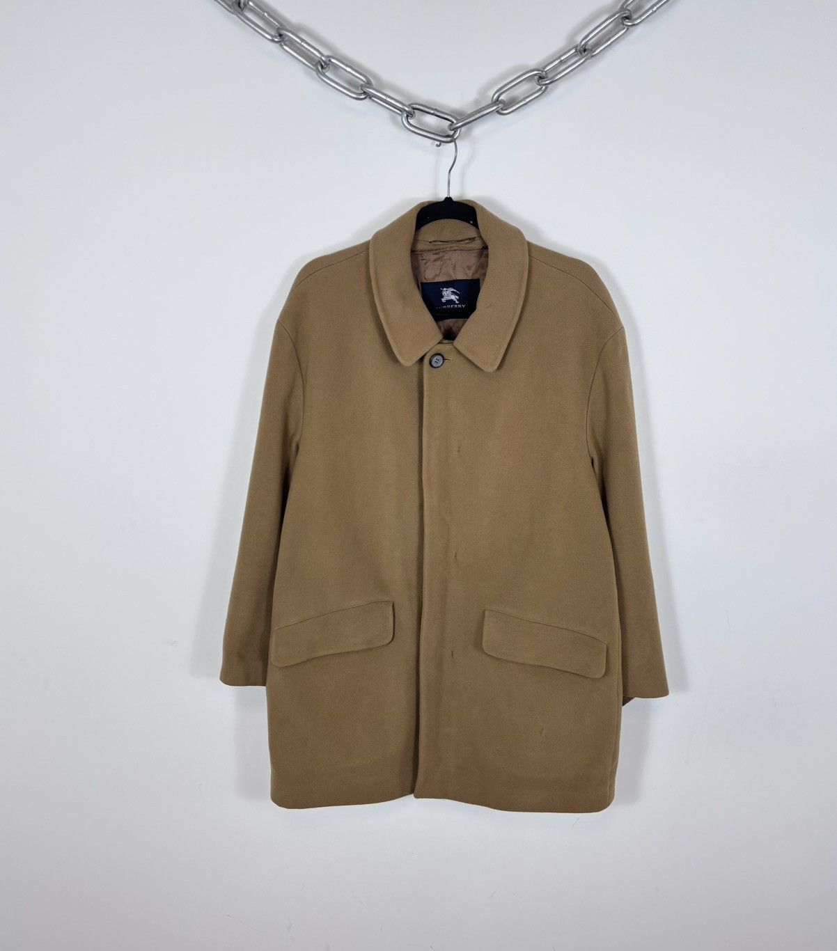 Burberry Burberry Men’s Classic Luxury Nova Check Wool Cashmere Coat Size US M / EU 48-50 / 2 - 1 Thumbnail