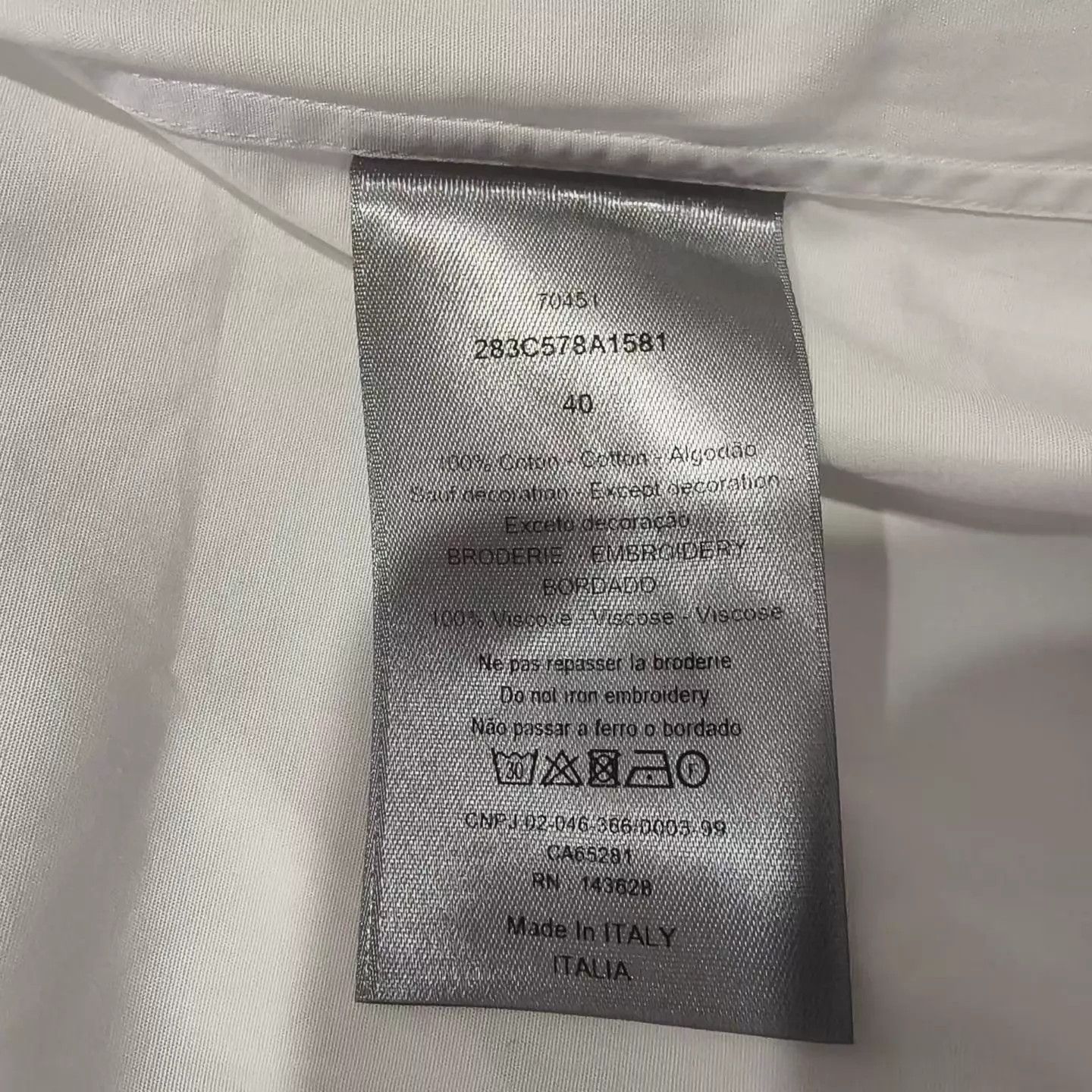 Dior Dior Neck Embroidered Logo Shirt 40 99 Size US M / EU 48-50 / 2 - 5 Thumbnail