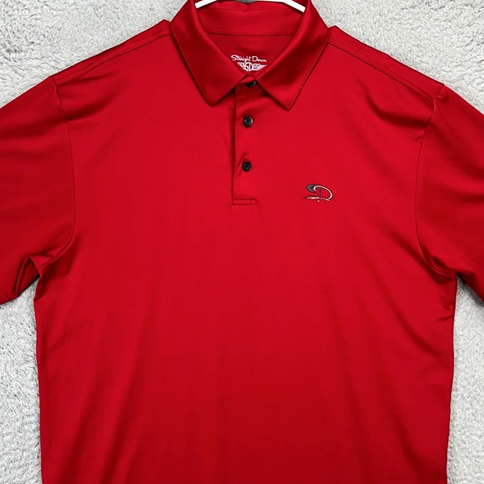 Vintage Straight Down Polo Shirt Mens Large Red Short Sleeve Golf Rugby Athletic Breathable Collared Commoditize? Size US L / EU 52-54 / 3 - 2 Thumbnail