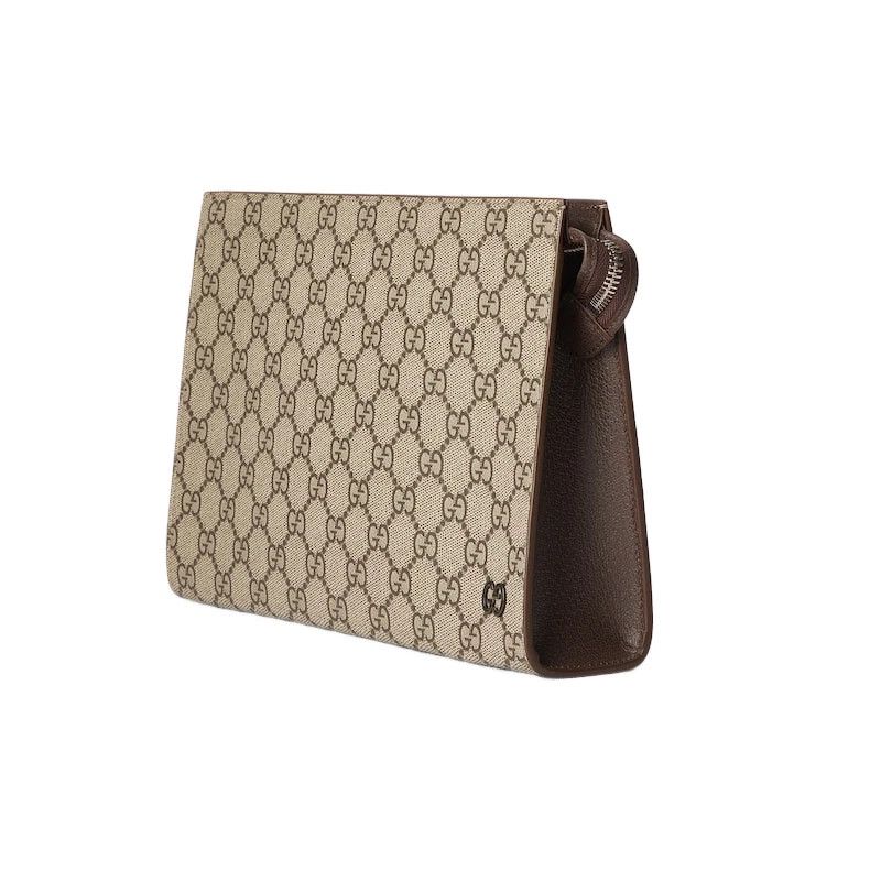 Gucci GUCCI Beige Ebony GG Canvas Pouch Size ONE SIZE - 2 Thumbnail