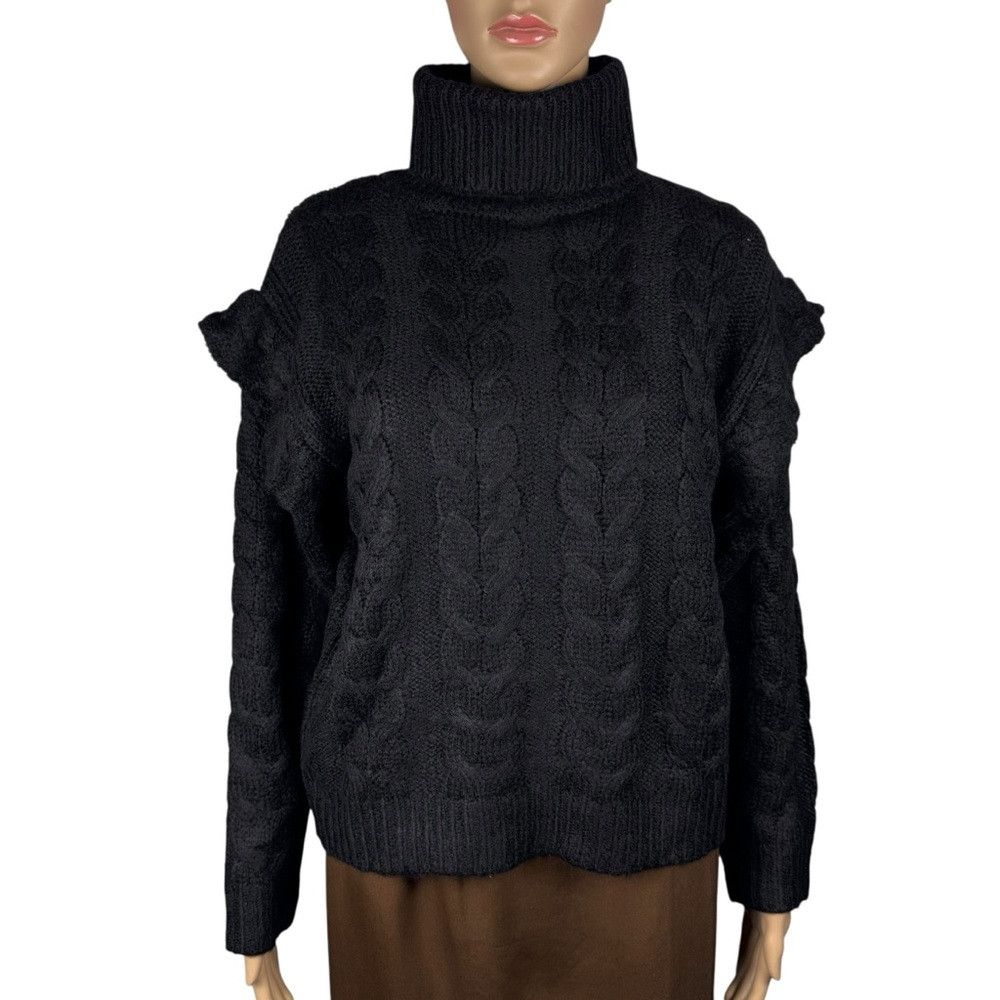 Joe's NWT New $278 Joe's Jeans Ruffle Sleeve Cable Knit Turtlenec Size M / US 6-8 / IT 42-44 - 3 Thumbnail