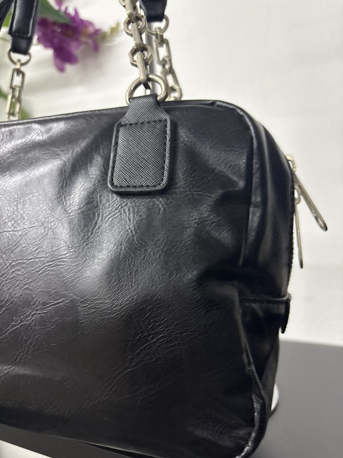 14th Addiction Mademoiselle Stud Y2k Chain Bag Real Leather Enamel Black Size ONE SIZE - 9 Thumbnail