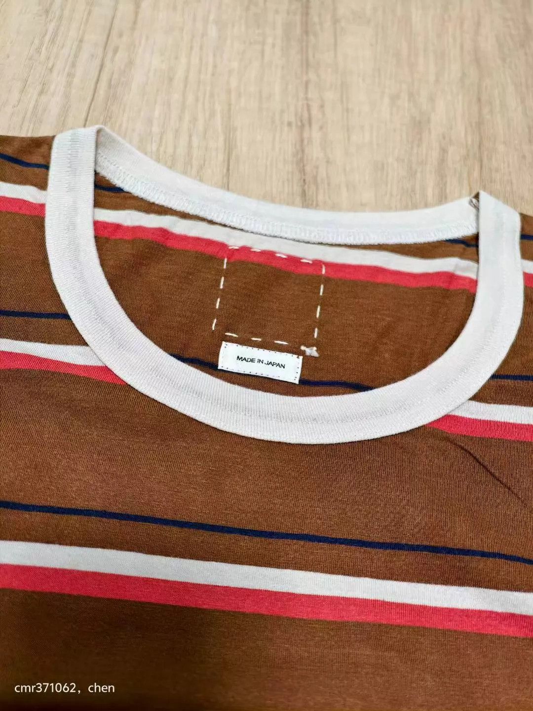 Visvim visvim 19aw border a-liner tee s/s 4 brown pink white blue Size US XL / EU 56 / 4 - 4 Thumbnail