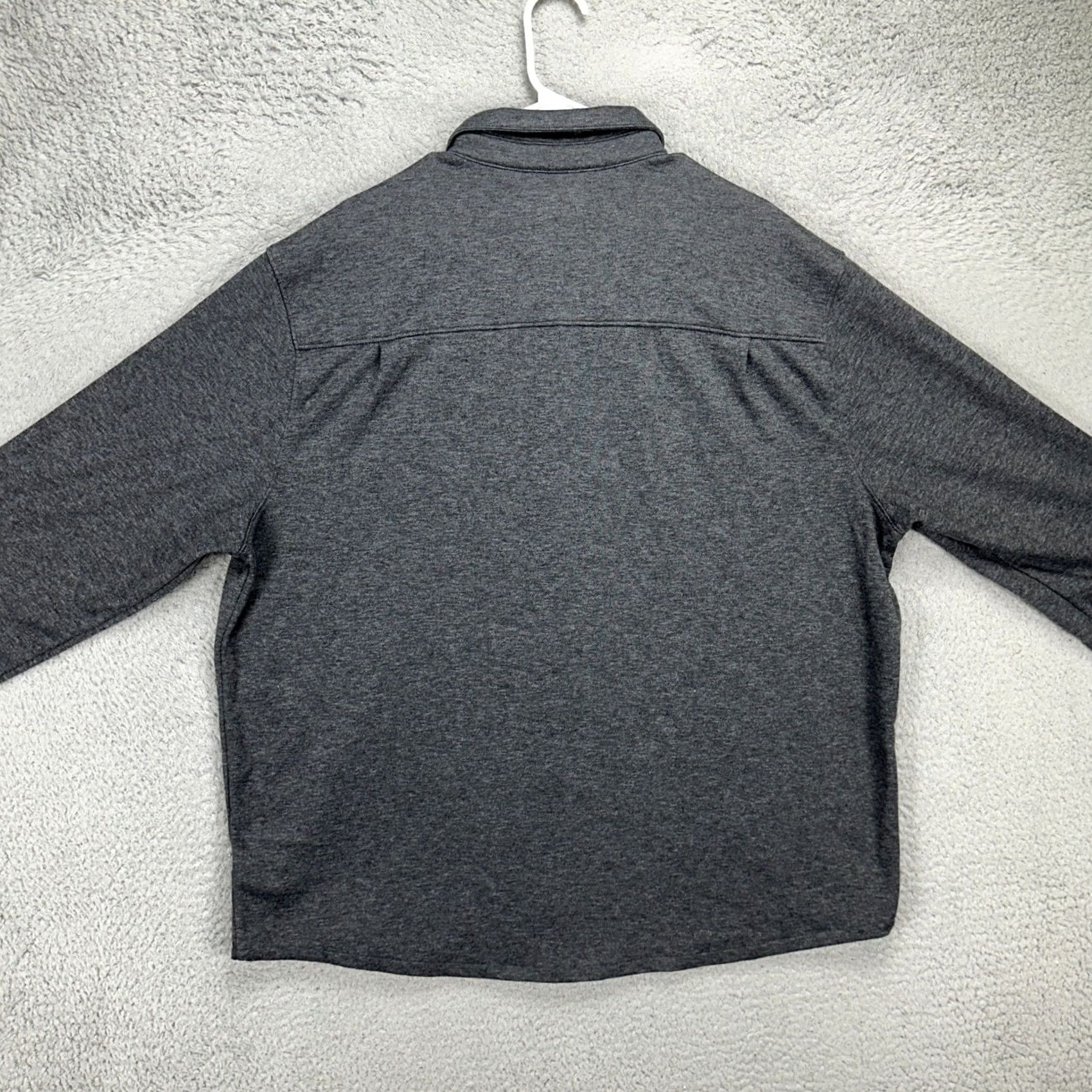 Vintage VRST Mens Button-Up Shirt 2XL Dark Grey Jersey Knit Flannel Stretch Pocket Long Sleeve Shirt Mens Regular 2XL Size US XXL / EU 58 / 5 - 3 Thumbnail