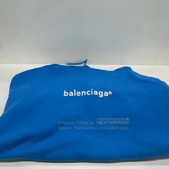 Balenciaga Balenciaga Logo Hooded Sweatshirt in Blue. Size US M / EU 48-50 / 2 - 4 Thumbnail