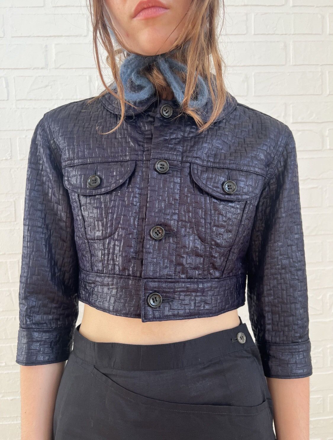 Comme des Garcons COMME des GARCONS Cropped Textured Jacket Size S / US 4 / IT 40 - 2 Thumbnail