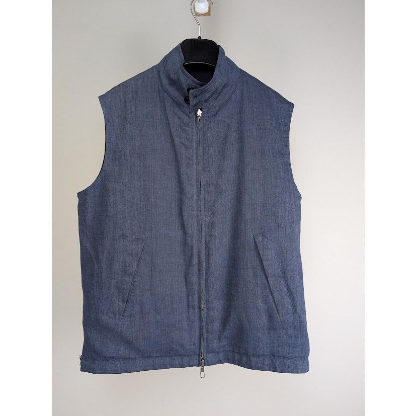 Loro Piana o1rshd1 Reversible Vest Twill Cotton in Blue Size US S / EU 44-46 / 1 - 10 Thumbnail