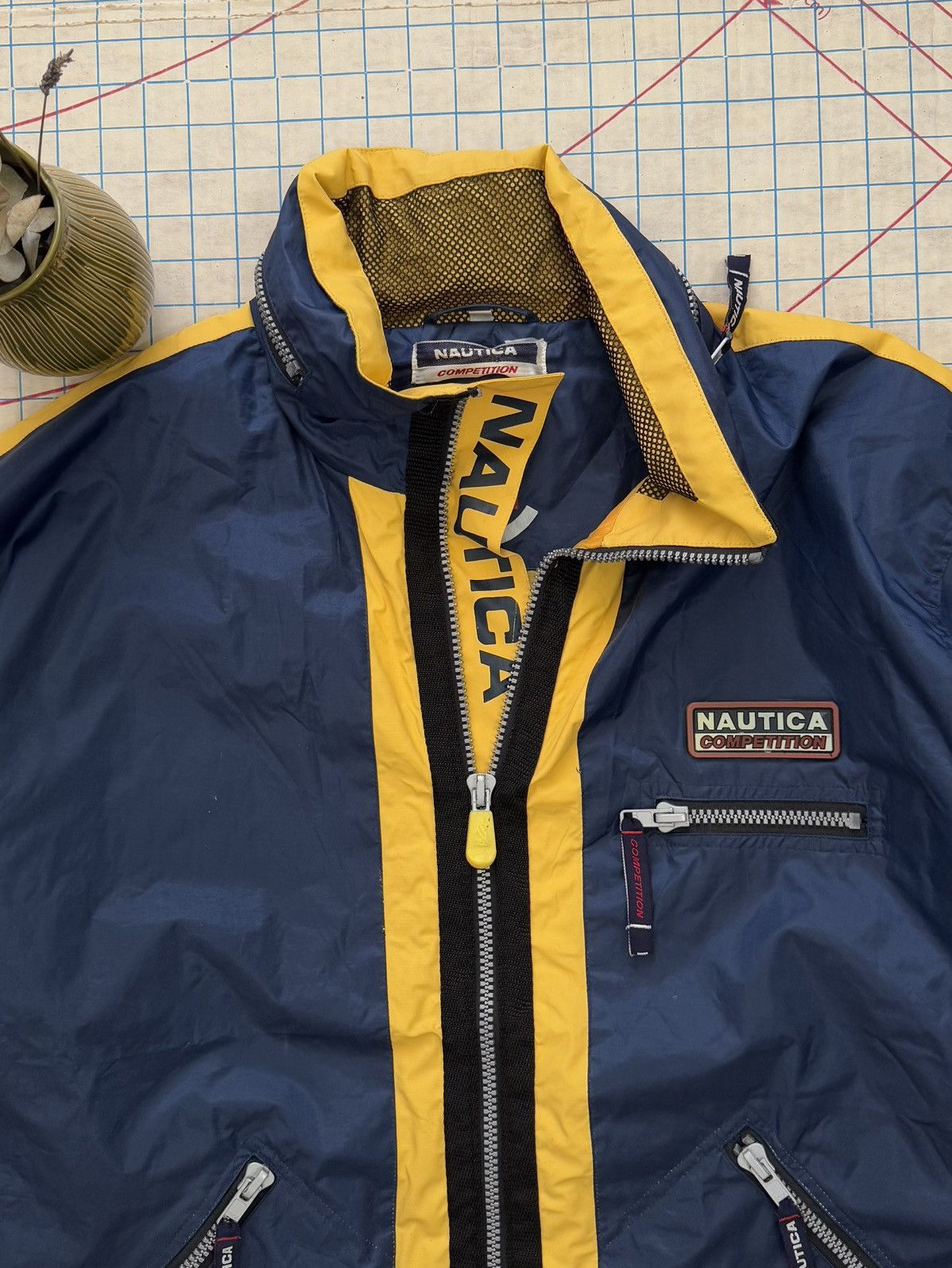 Nautica × Vintage Vintage Nautica Competition Sailing Jacket Navy and Yellow Size US L / EU 52-54 / 3 - 3 Thumbnail
