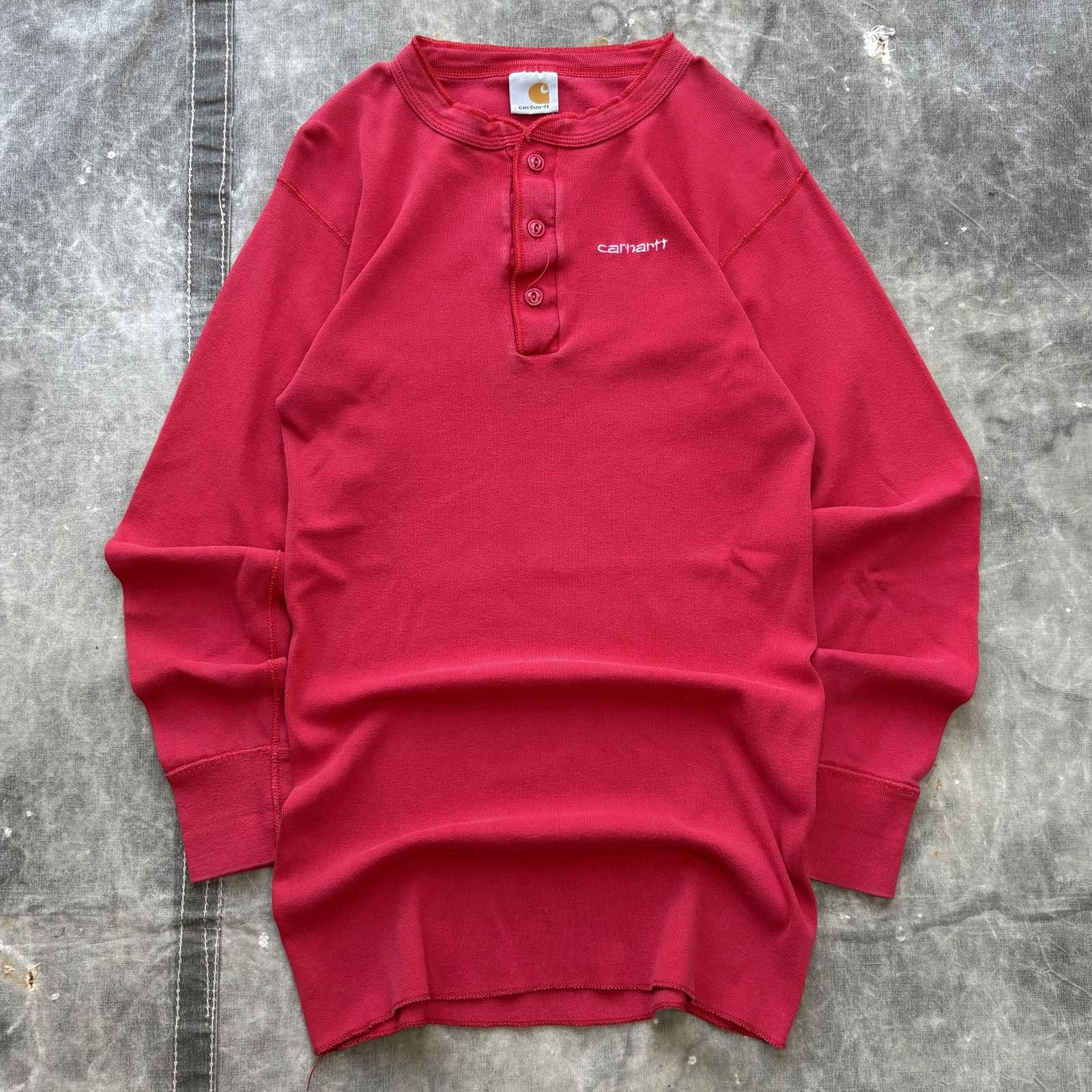 Carhartt Vintage 90s Carhartt Workwear Grunge Ribbed Henley Shirt Size US L / EU 52-54 / 3 - 1 Thumbnail