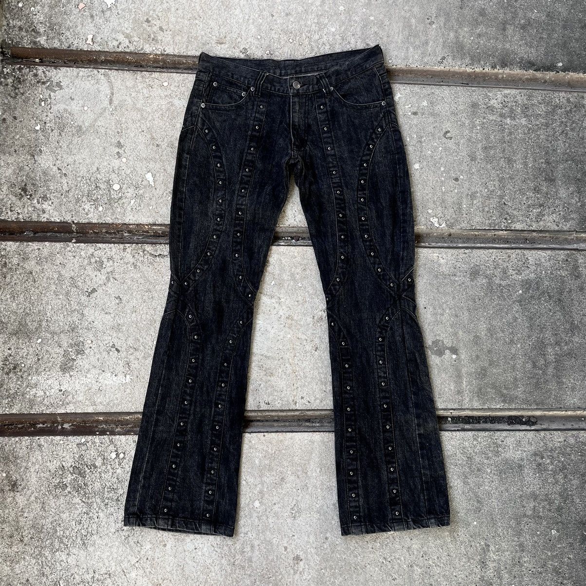 Dark studded flare denim ifsixwasnine style