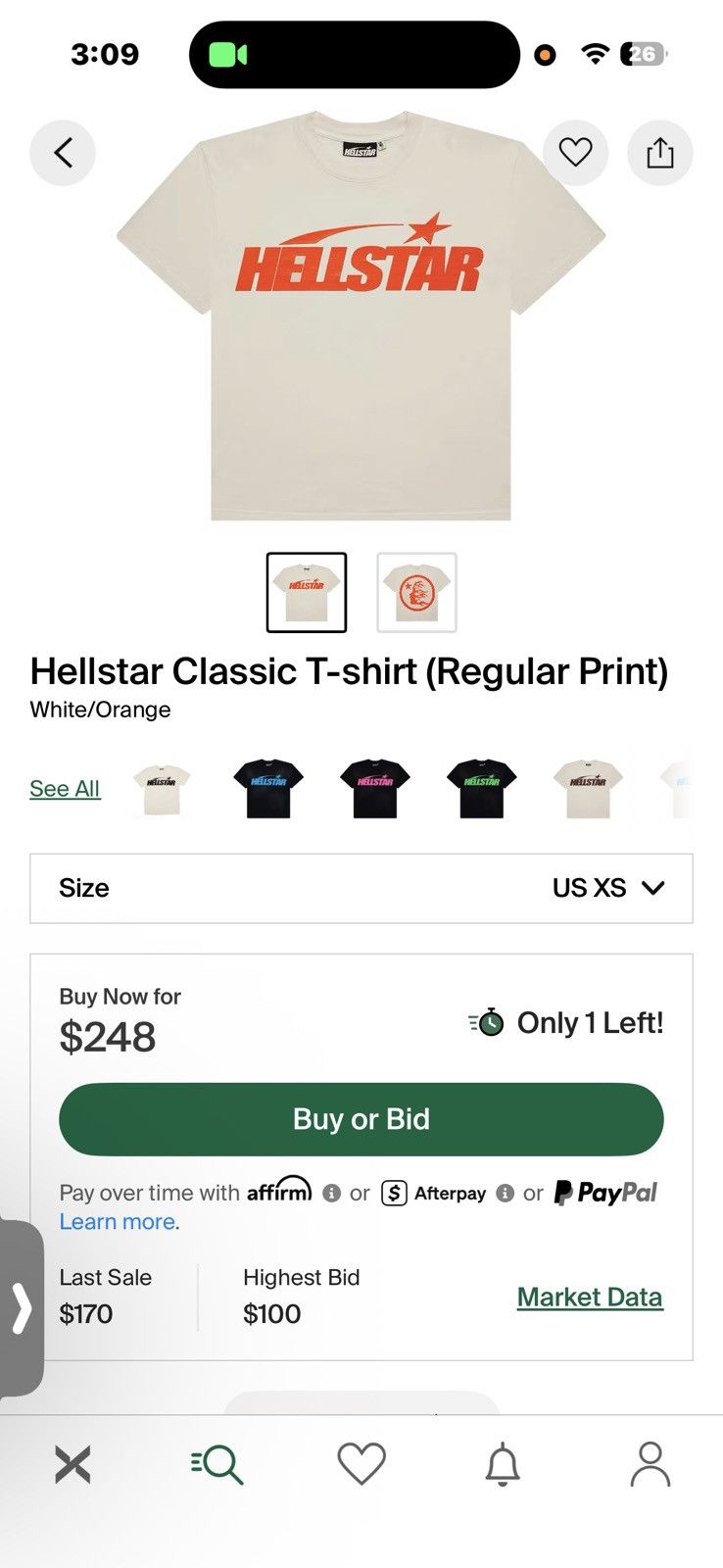 HELLSTAR Helstar white and orange cotton t-shirt Size US XS / EU 42 / 0 - 6 Thumbnail