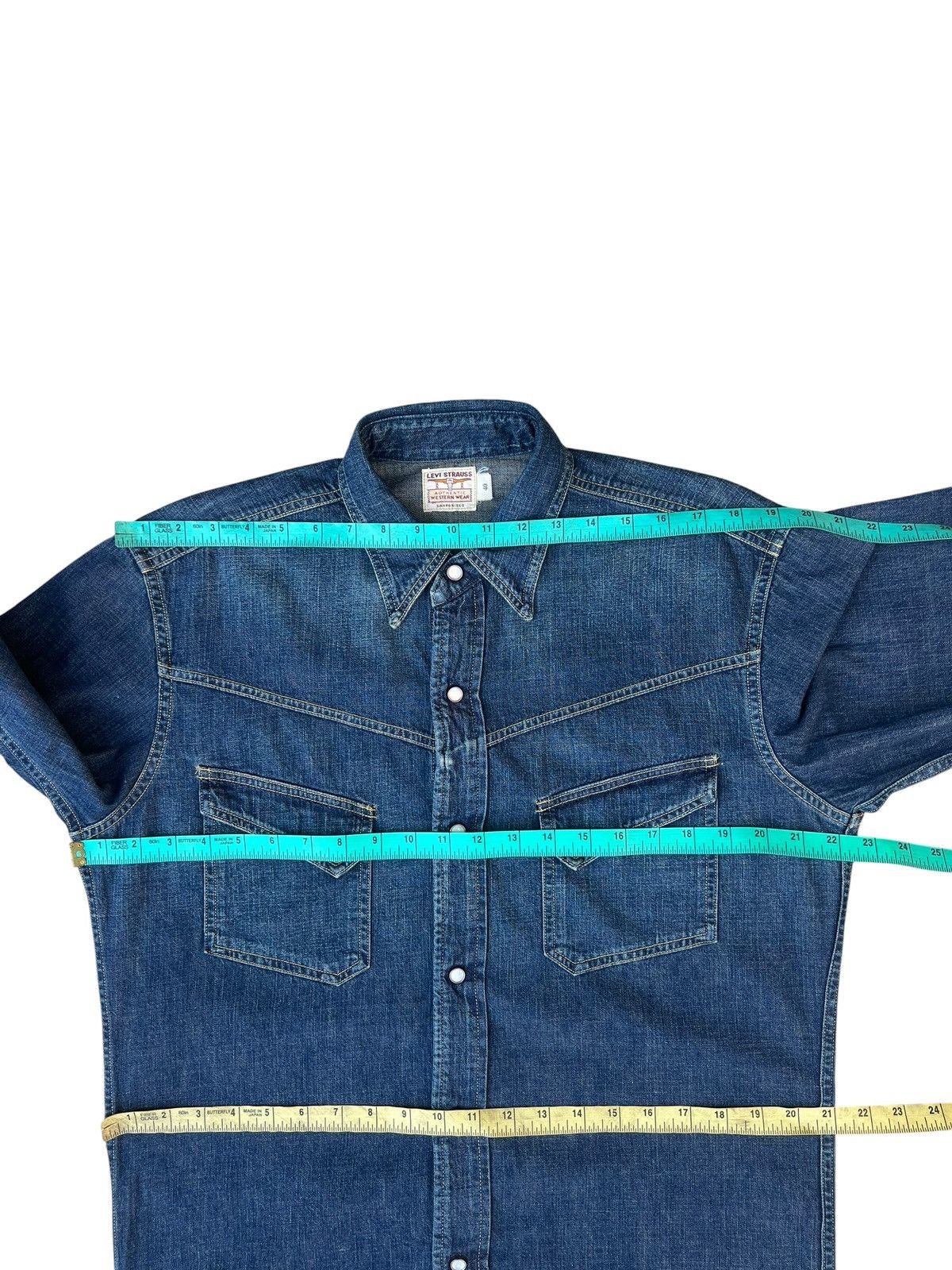 Levi's Vintage 2000 Levi’s Longhorn Snap Button Denim Western Shirt Size US L / EU 52-54 / 3 - 4 Thumbnail