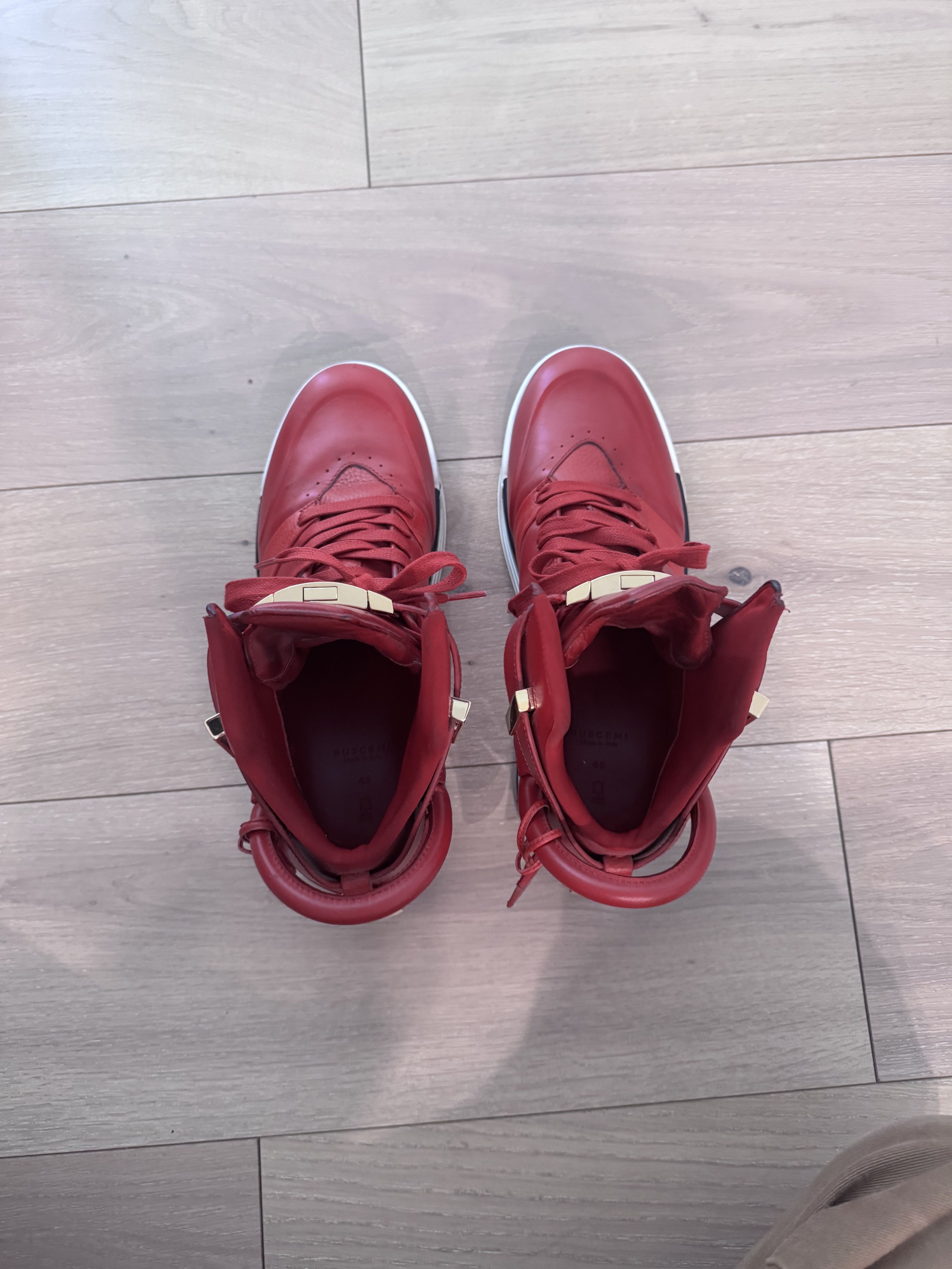Buscemi Buscemi B Court Red High Top Red Sneaker US 10 Size US 10 / EU 43 - 3 Thumbnail