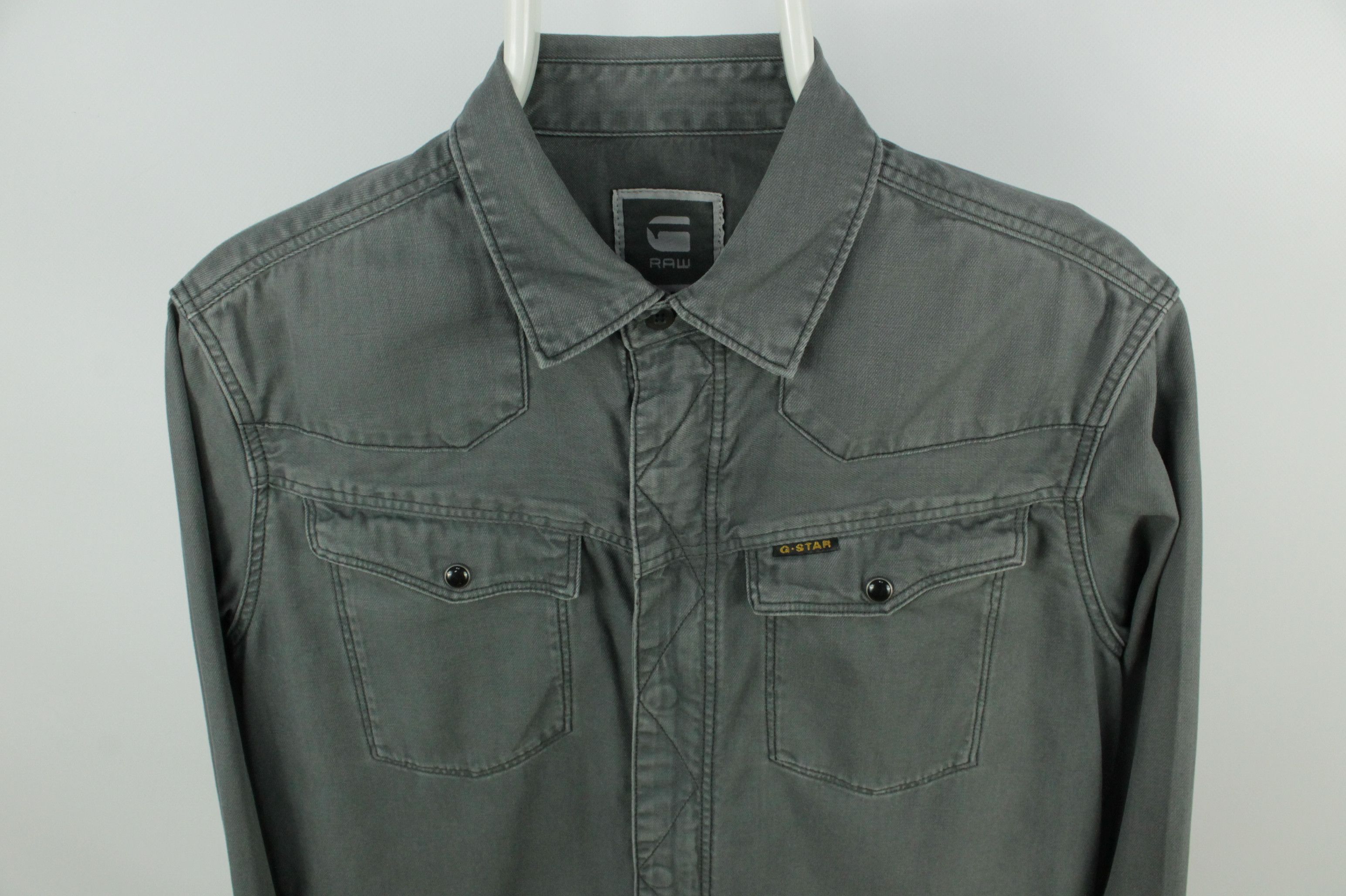 G-Star G-Star Raw Tailor Gray Denim Slim Fit Zip Shirt Size US M / EU 48-50 / 2 - 2 Thumbnail