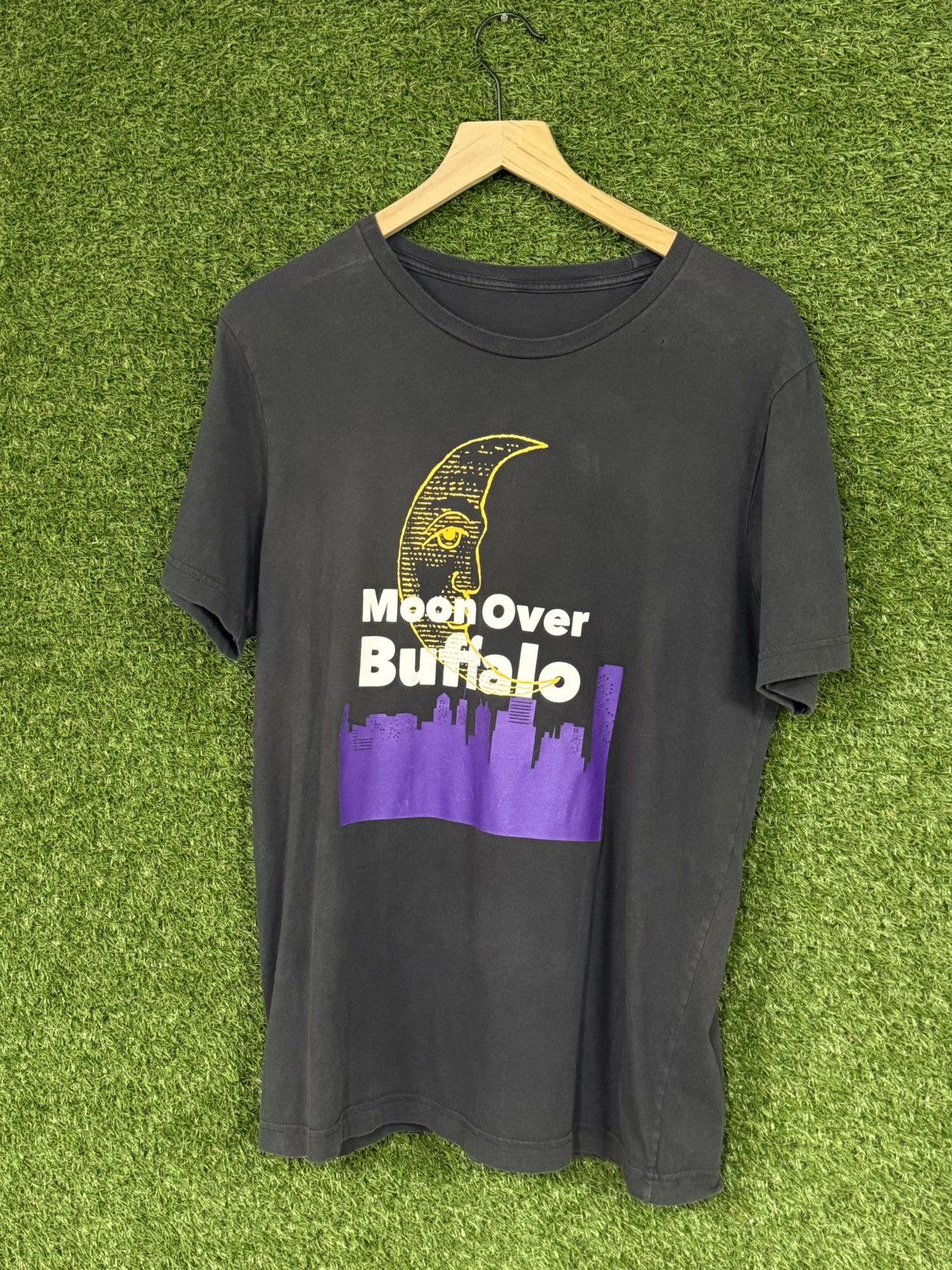 Moon Over Buffalo Black Logo Tee Medium Sun Night