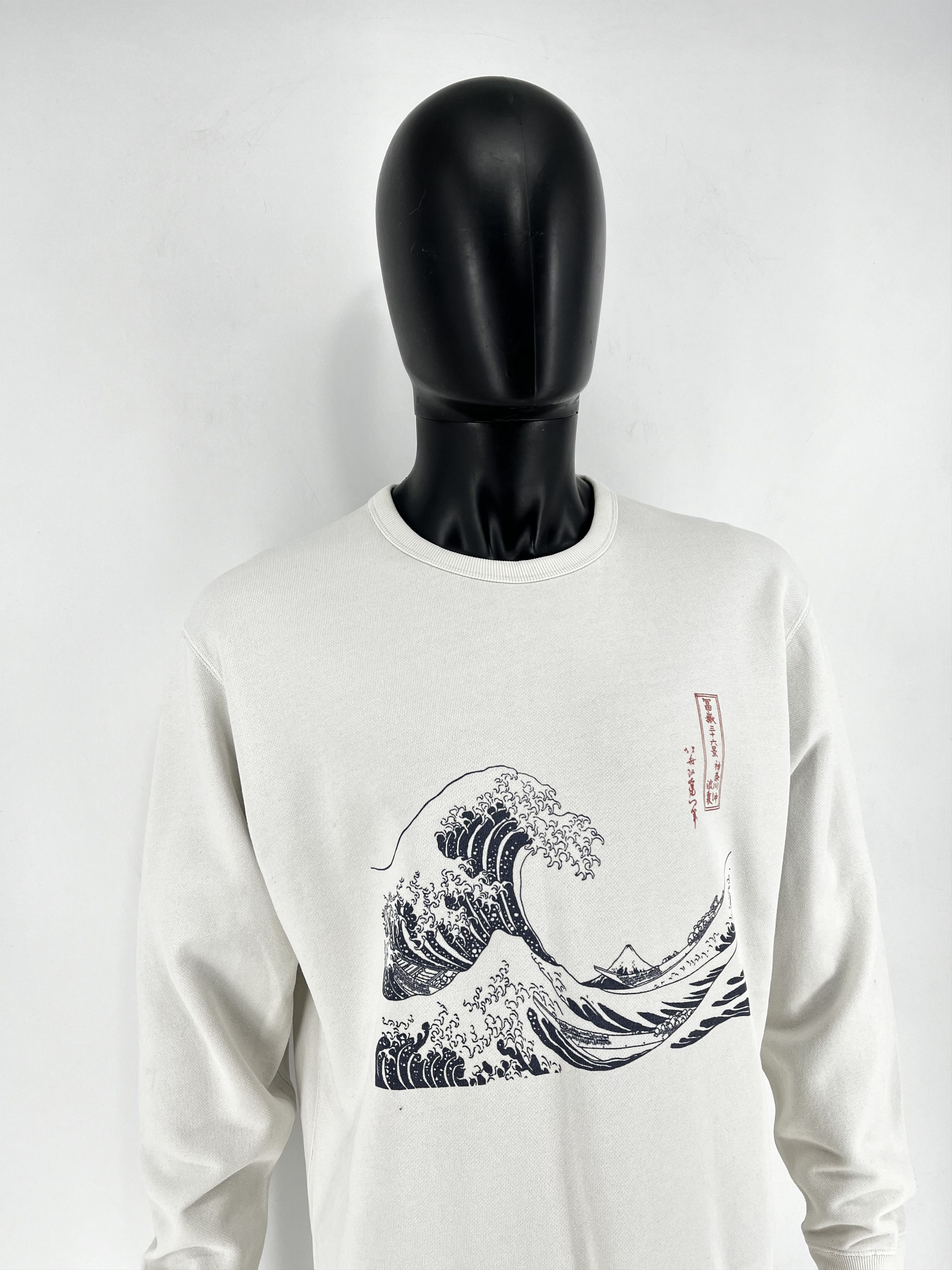 Uniqlo × Vintage Uniqlo Hokusai Blue Kanagawa Wave Graphic Crewneck Sweat Size US L / EU 52-54 / 3 - 3 Thumbnail