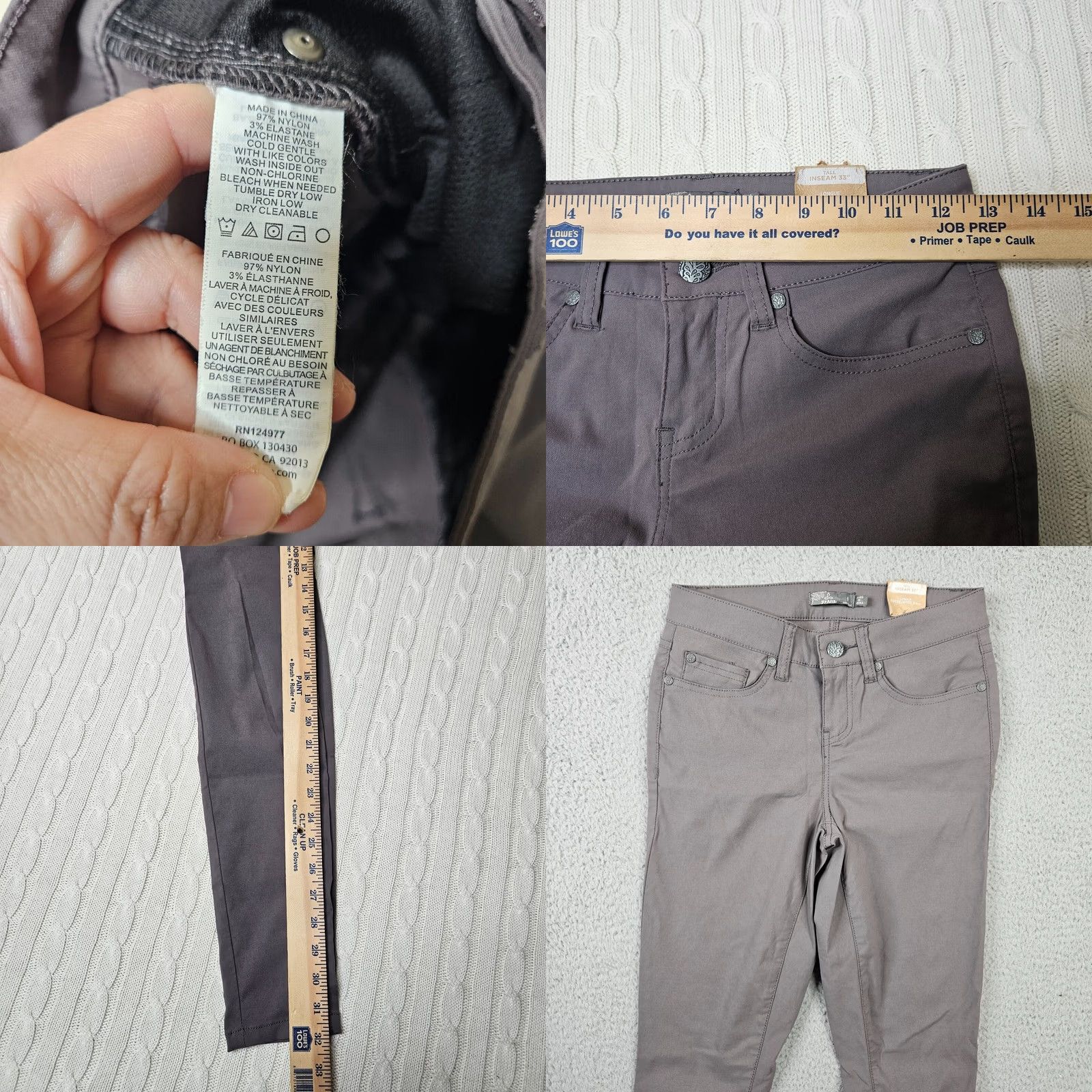 Prana prAna Women's Pants Brown-Green Skinny Leg 0 Outdoor Hiking Nylon Elastane 32 Inseam Regular Size 0 Womens Size 25" / US 0 / IT 36 - 8 Thumbnail