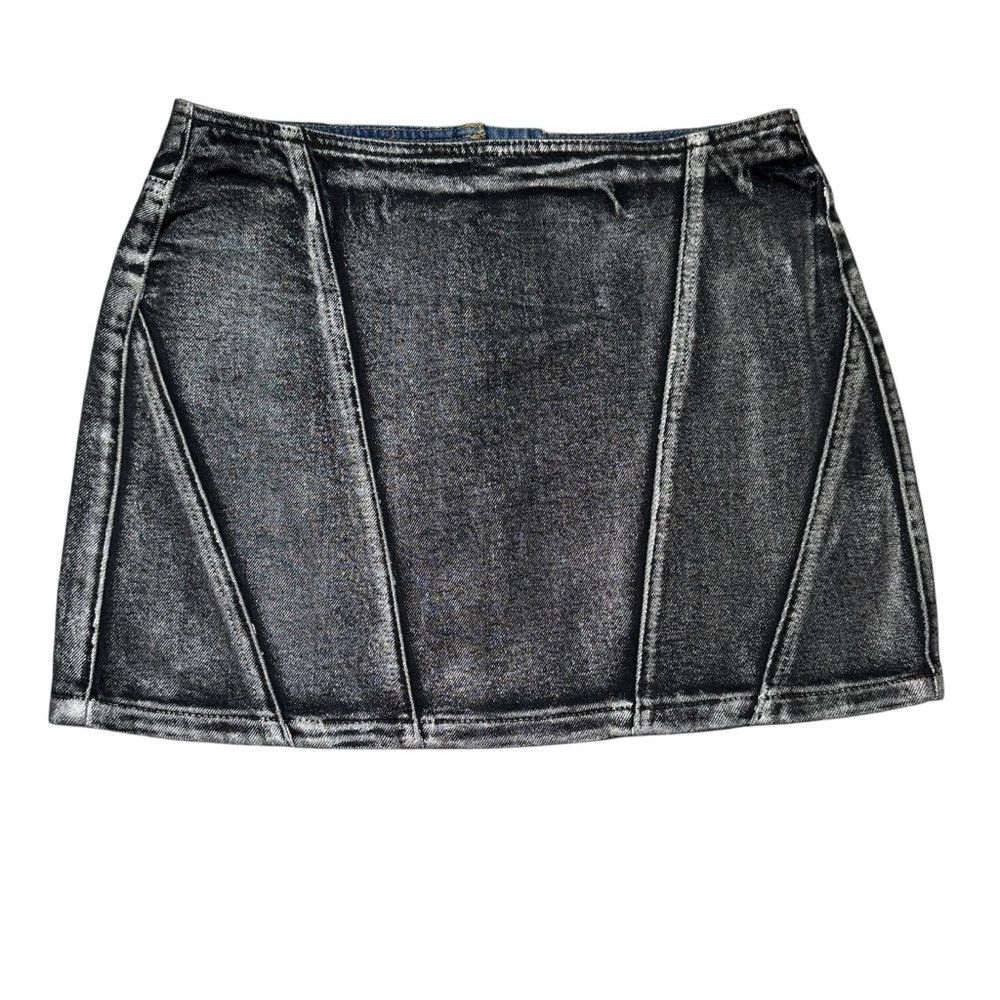 BLANKNYC NWT New Blank NYC Denim Coated Metallic Heart Mini Skirt Si Size 29" - 2 Thumbnail