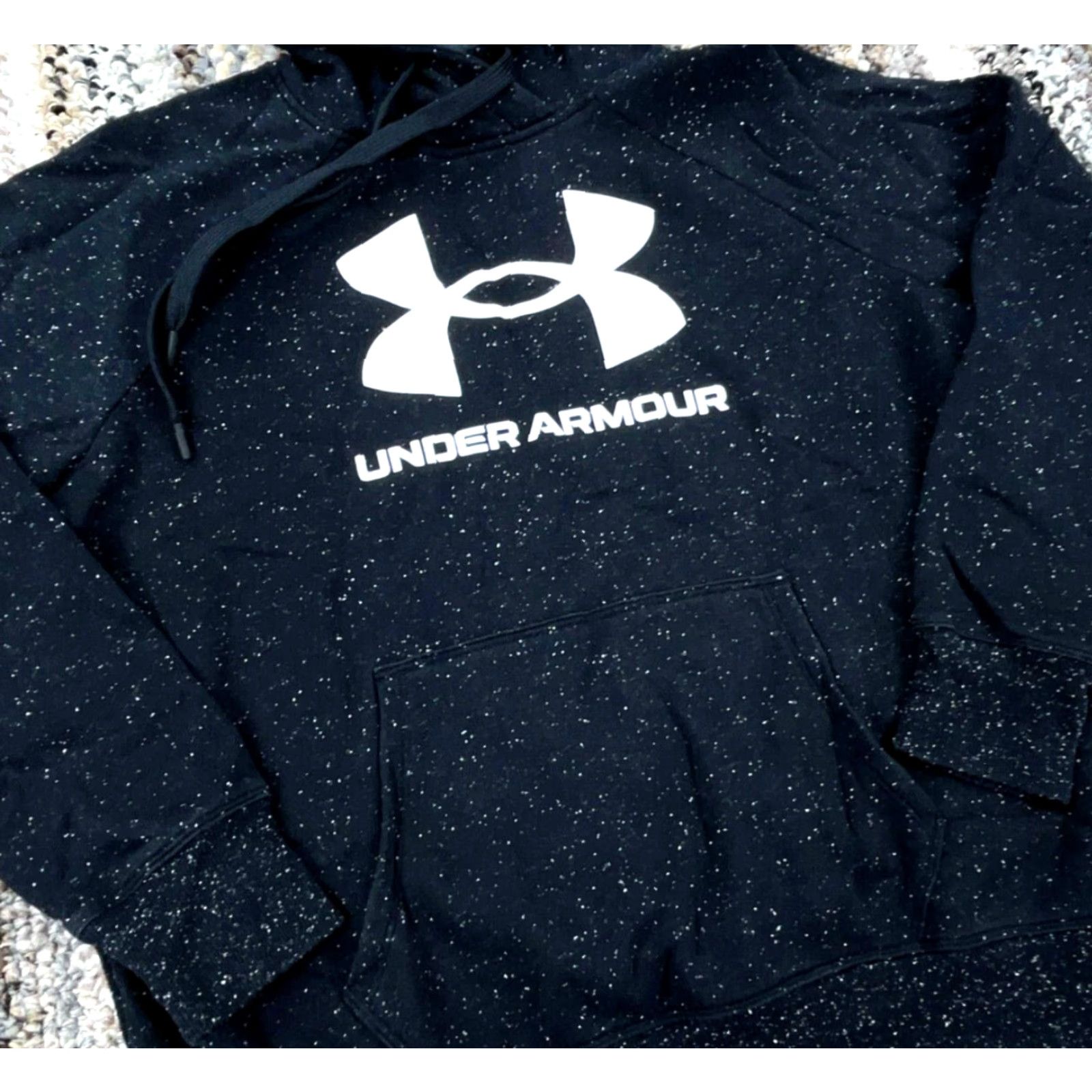 Under Armour Under Armour Hoodie Men Medium Black White Sweatshirt Sweater Spotted Big Logo Size US M / EU 48-50 / 2 - 2 Thumbnail