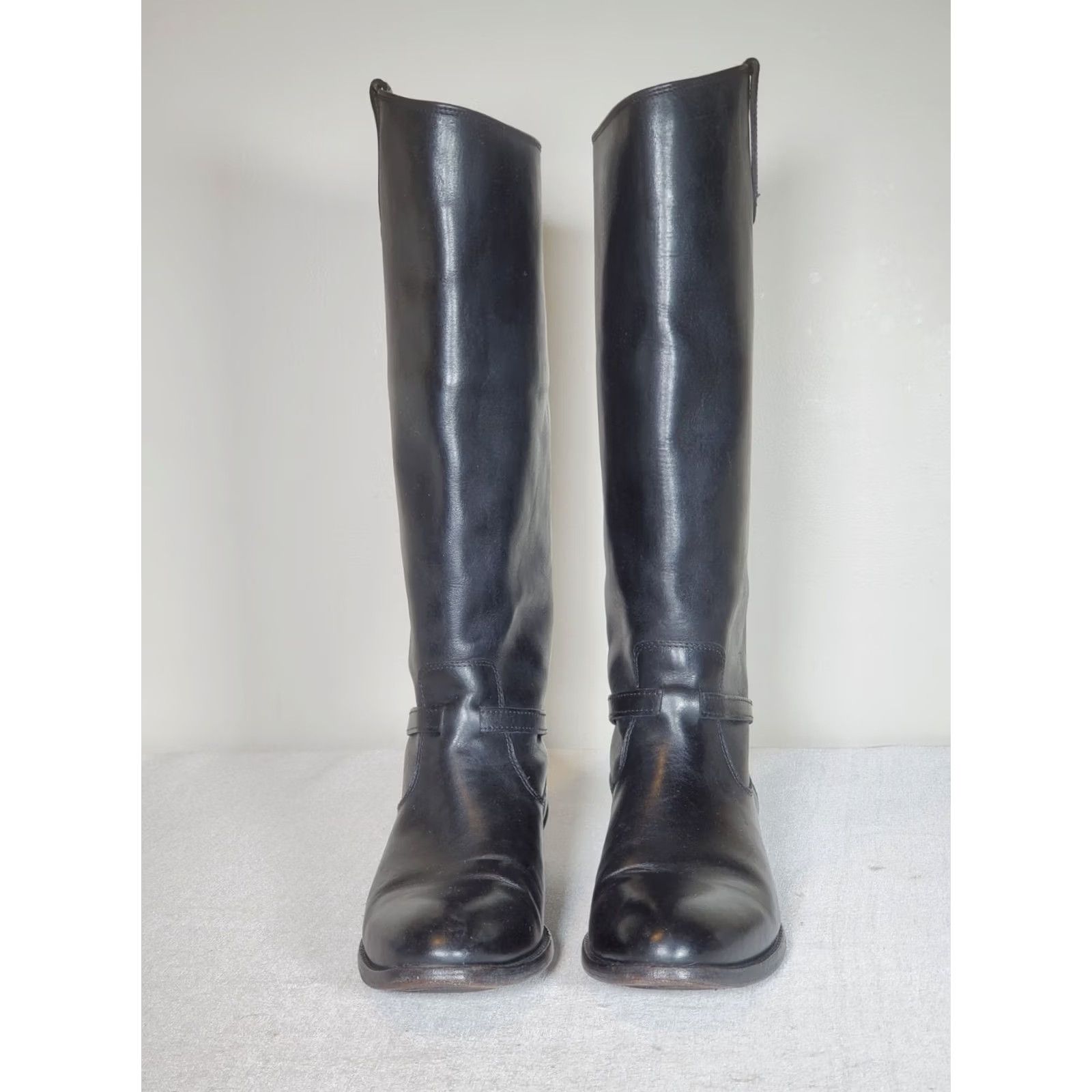 Frye FRYE Lindsay Plate Tall Riding Boots Black Leather 3476889 Knee-High Womens US 8 B Size US 8 / IT 38 - 6 Thumbnail