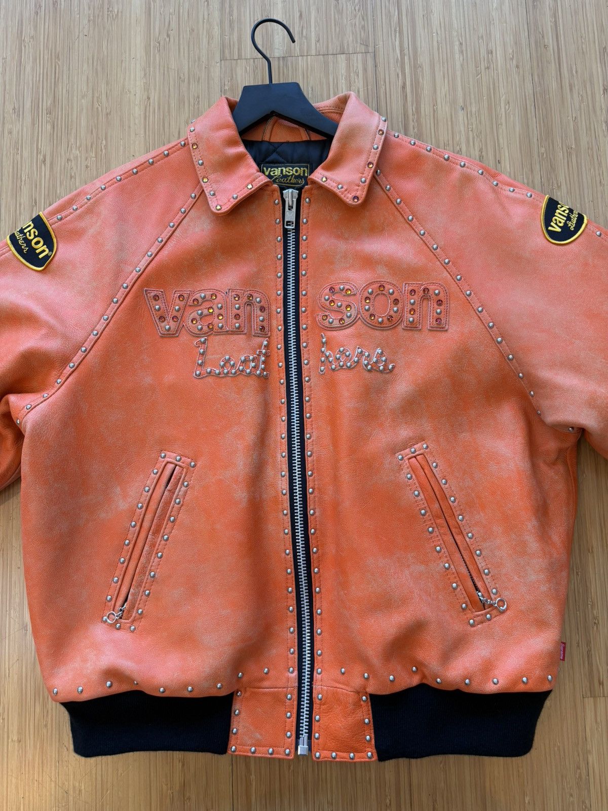 Supreme × Vanson Leathers Vanson Leather x Supreme x BB Simon Leather Jacket (Orange) Size US M / EU 48-50 / 2 - 5 Thumbnail
