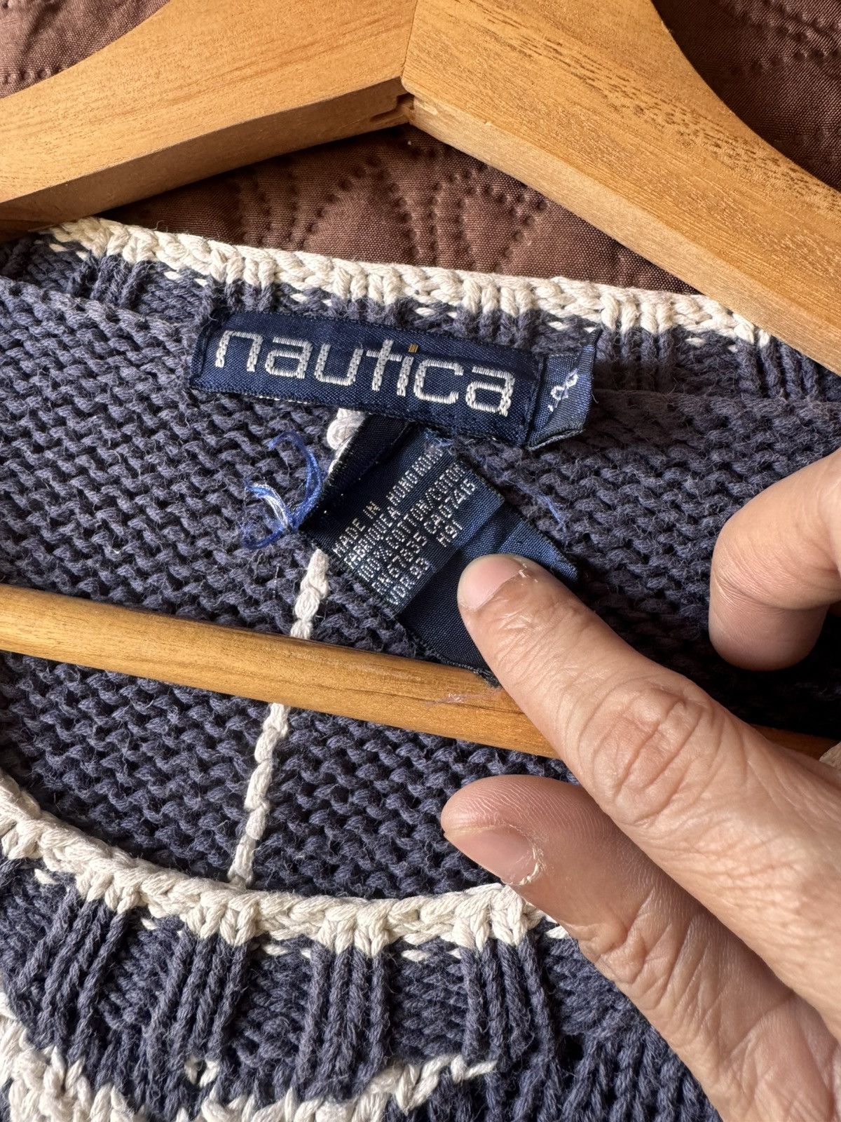 Nautica VINTAGE 90s NAUTICA HAND KNIT MAP NORTH-SOUTH AMERICA Size US L / EU 52-54 / 3 - 9 Thumbnail