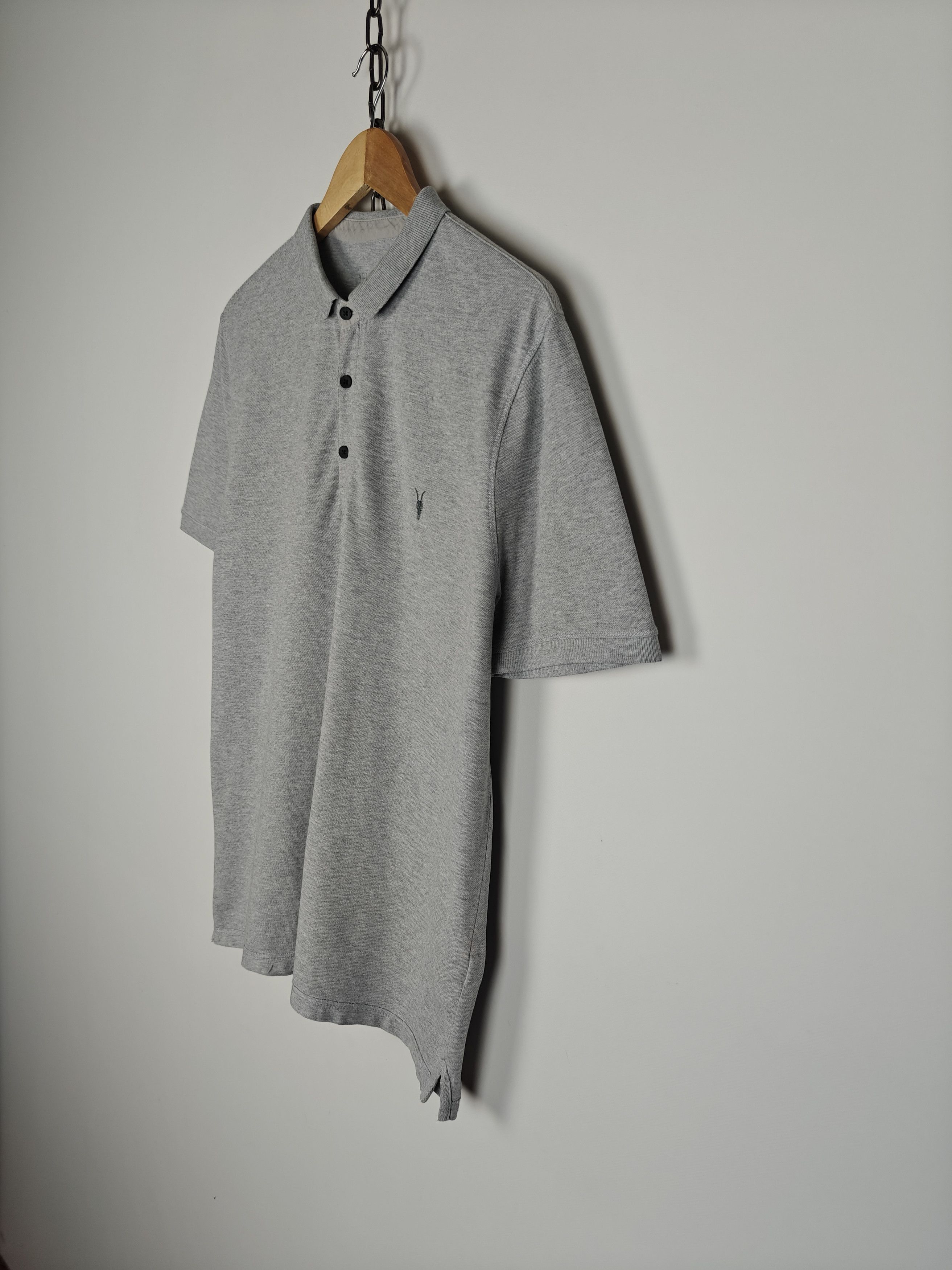 Allsaints Allsaints Reform Polo T-Shirt Cotton Gray size XL Size US XL / EU 56 / 4 - 6 Thumbnail
