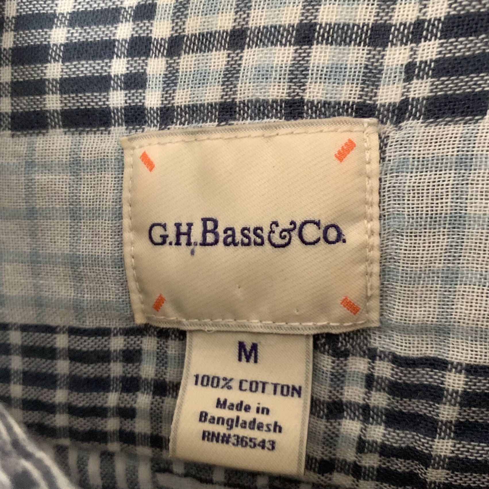 Vintage GH Bass & Co. Shirt Mens M Patchwork-Look Plaid Button Up Cotton LS Woven Blue Size US M / EU 48-50 / 2 - 2 Thumbnail