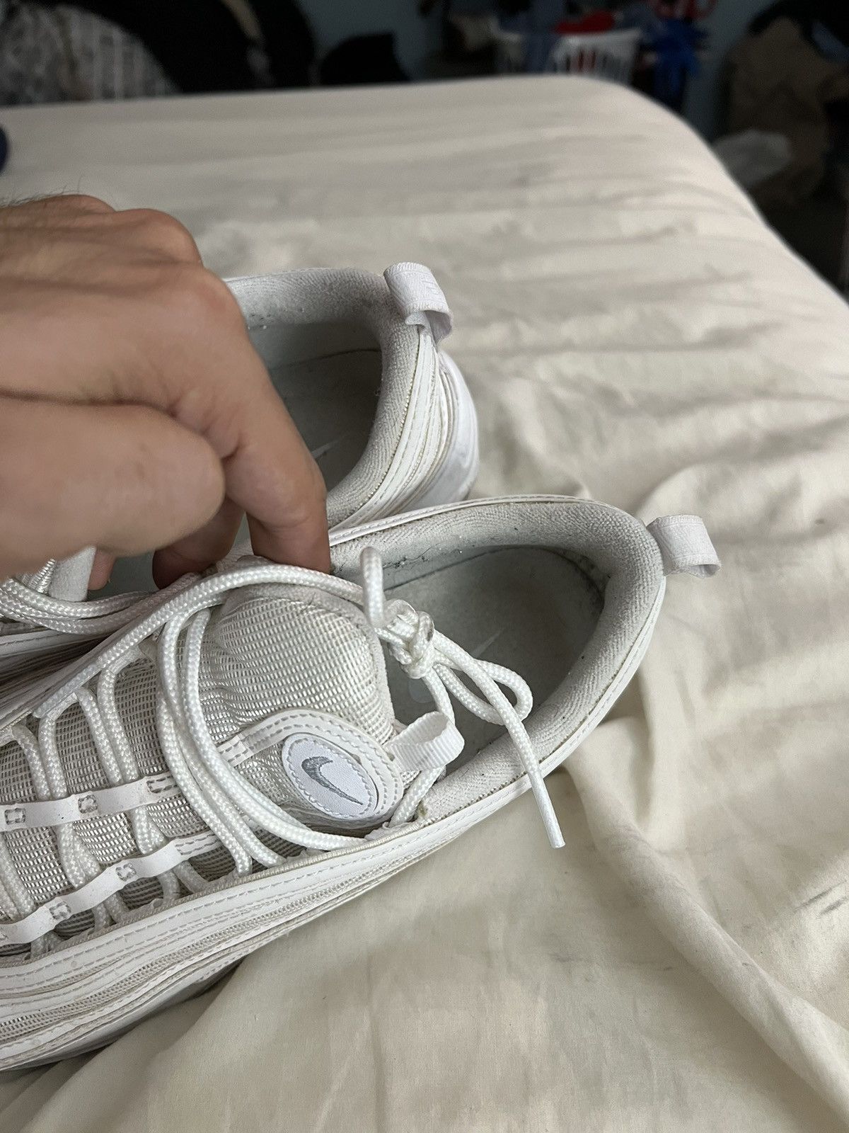 Nike Nike Air Max 97 Triple White Size US 10.5 / EU 43-44 - 3 Thumbnail
