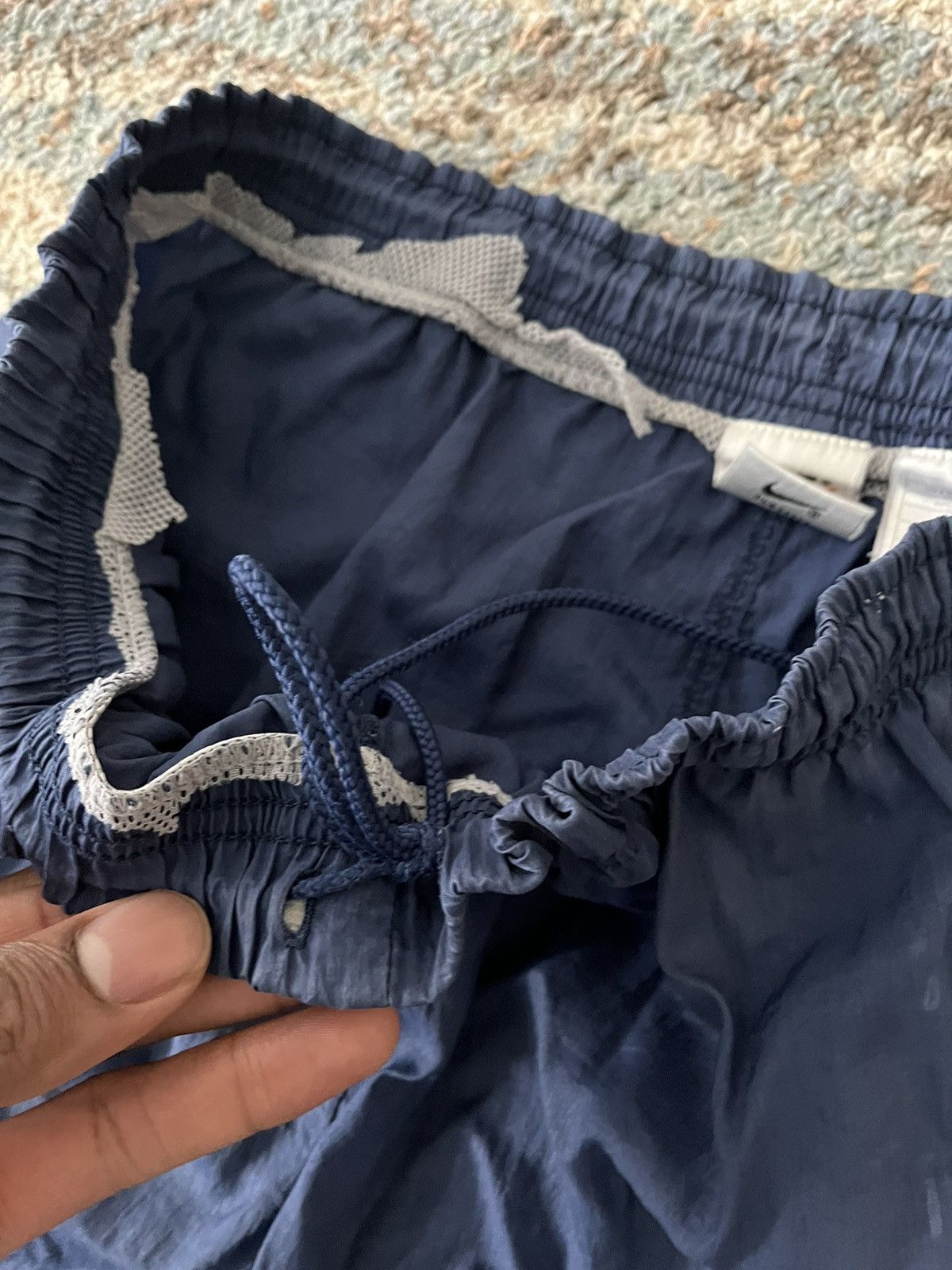 Nike × Vintage VTG Nike Drill Swishy Shorts sz L RARE Swoops Size US 32 / EU 48 - 6 Thumbnail