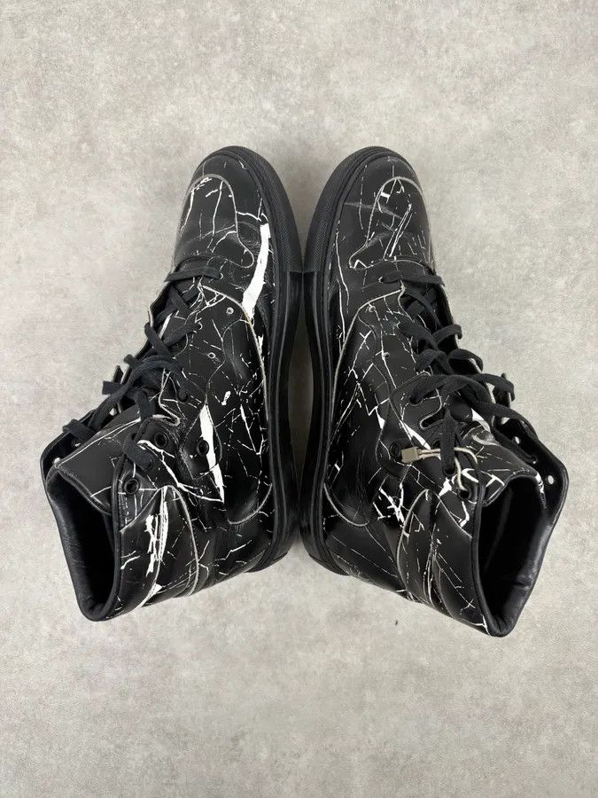 Vintage Balenciaga Black Abstract White Painted High Sneakers Size US 10 / EU 43 - 4 Thumbnail