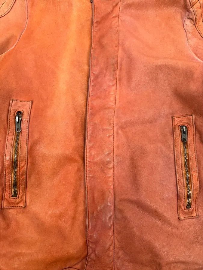 Giorgio Brato Giorgio Brato Eroded Orange Leather Jacket Size US S / EU 44-46 / 1 - 6 Thumbnail