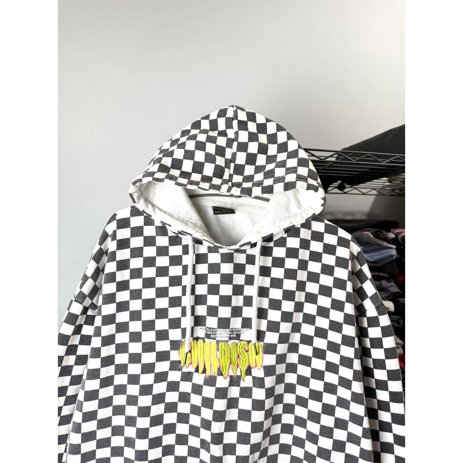 CHILDS Vintage Childish Checkered Embroidered Logo Hoodie Size US M / EU 48-50 / 2 - 3 Thumbnail