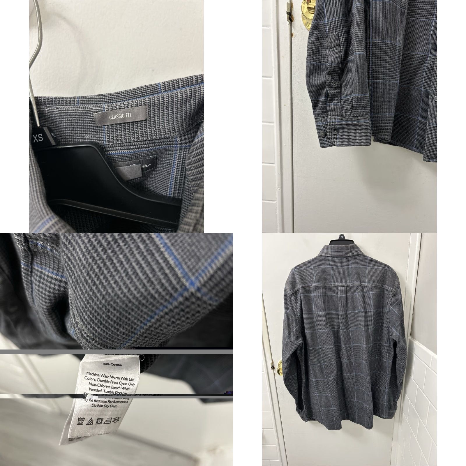 Eddie Bauer Eddie Bauer Shirt Mens Large Gray Houndstooth Plaid Button-Down L/S Casual Workwear Pocketed Collar Button-Up Vintage No Size US L / EU 52-54 / 3 - 8 Thumbnail