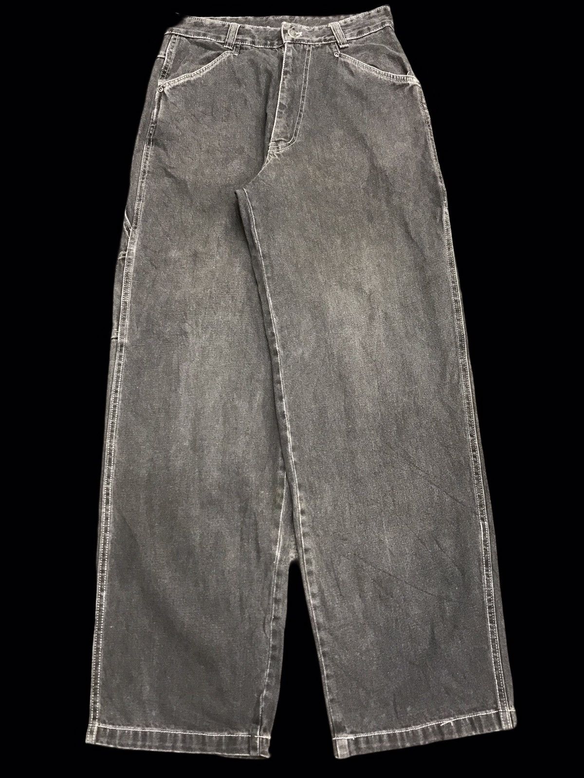 Japanese Brand 💥SUPERBAGGY💥HOBO CARPENTER WIDE MULTIPOCKETS DENIM F417 Size US 29 - 1 Thumbnail