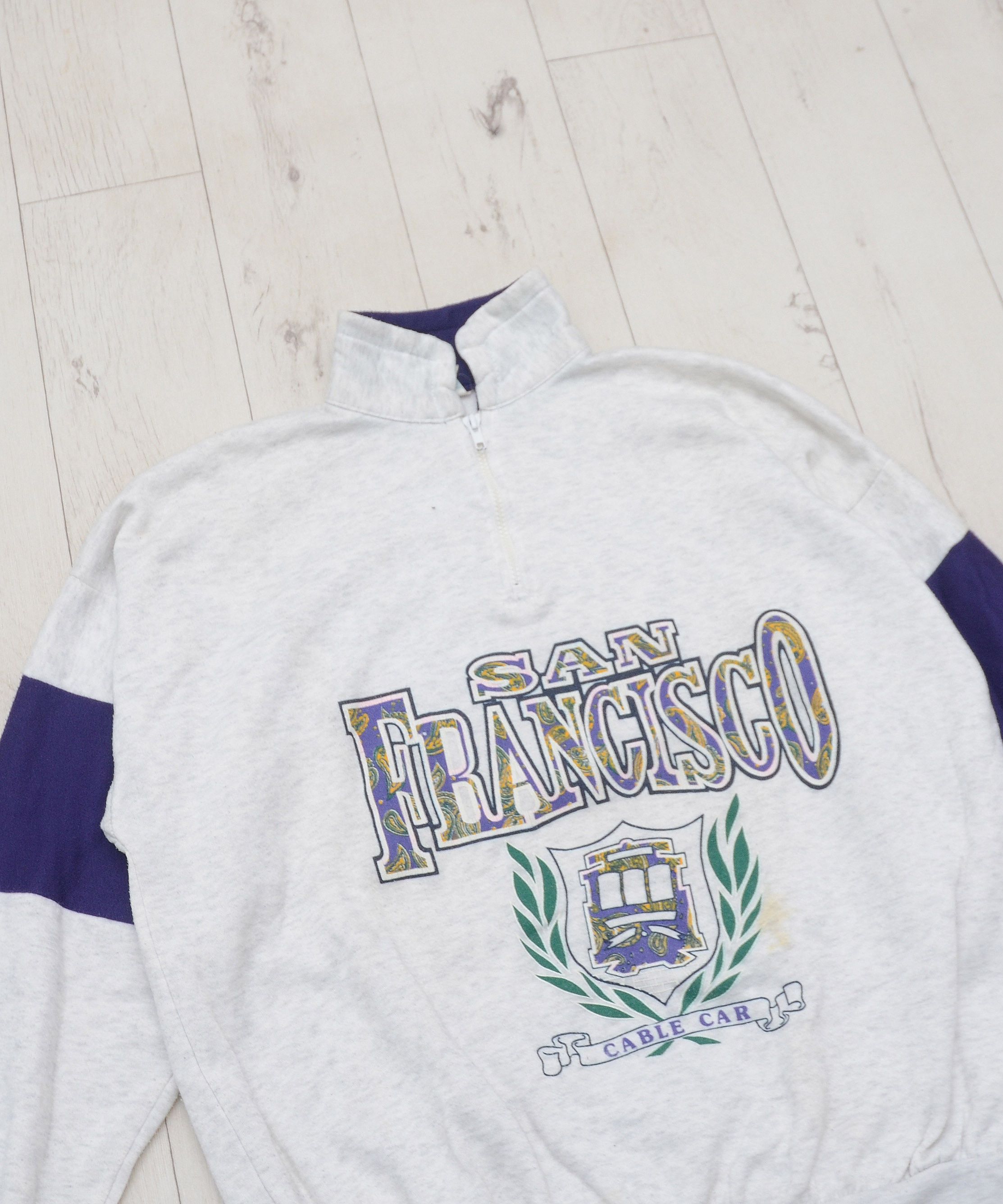 Vintage Vintage 90s San Francisco Tourist Zip Pullover Sweatshirt Size US XL / EU 56 / 4 - 2 Thumbnail