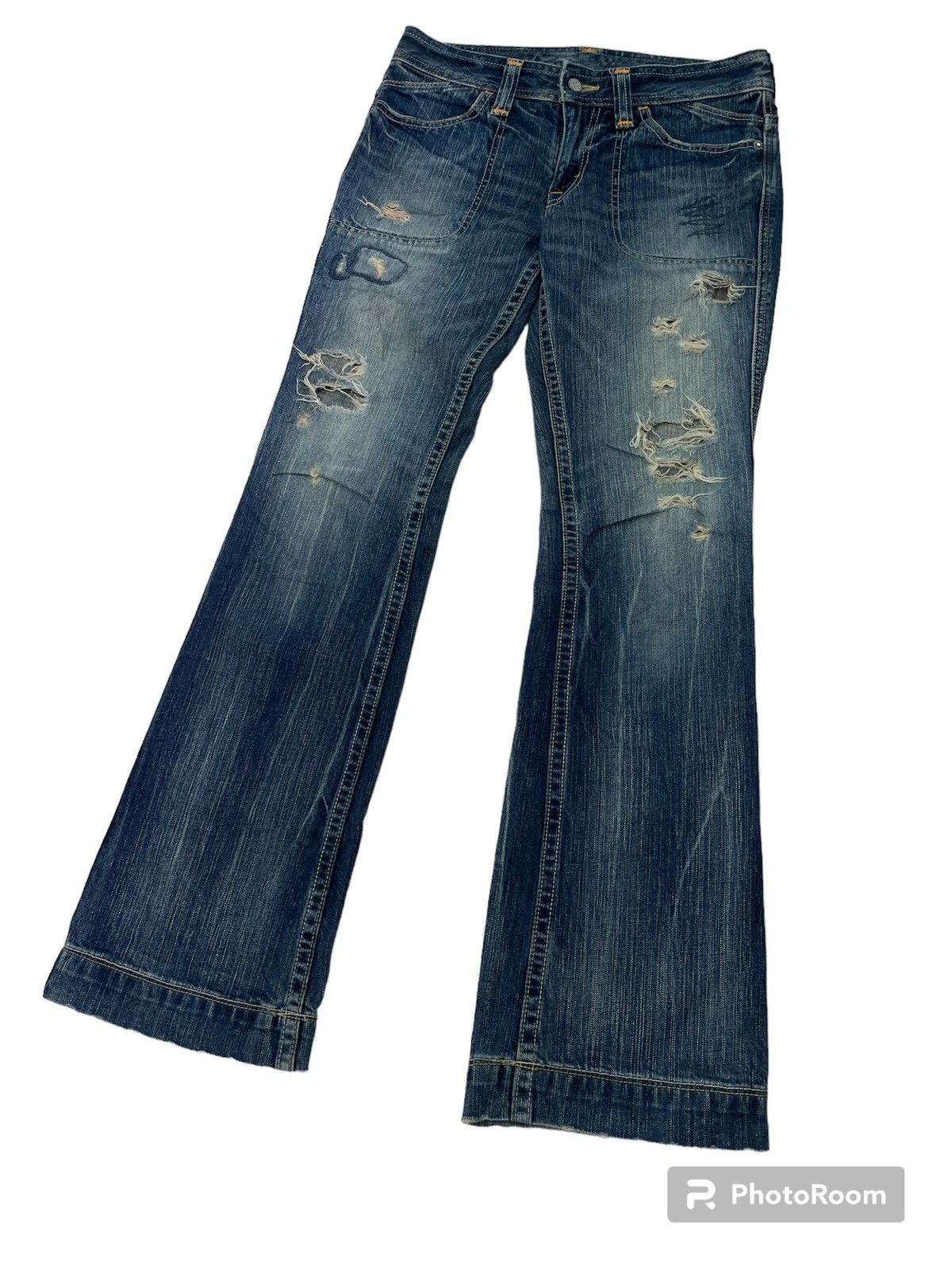 Hysteric Glamour × If Six Was Nine × Japanese Brand Vintage Distressed Japanese Flare Jeans Size US 31 - 1 Thumbnail