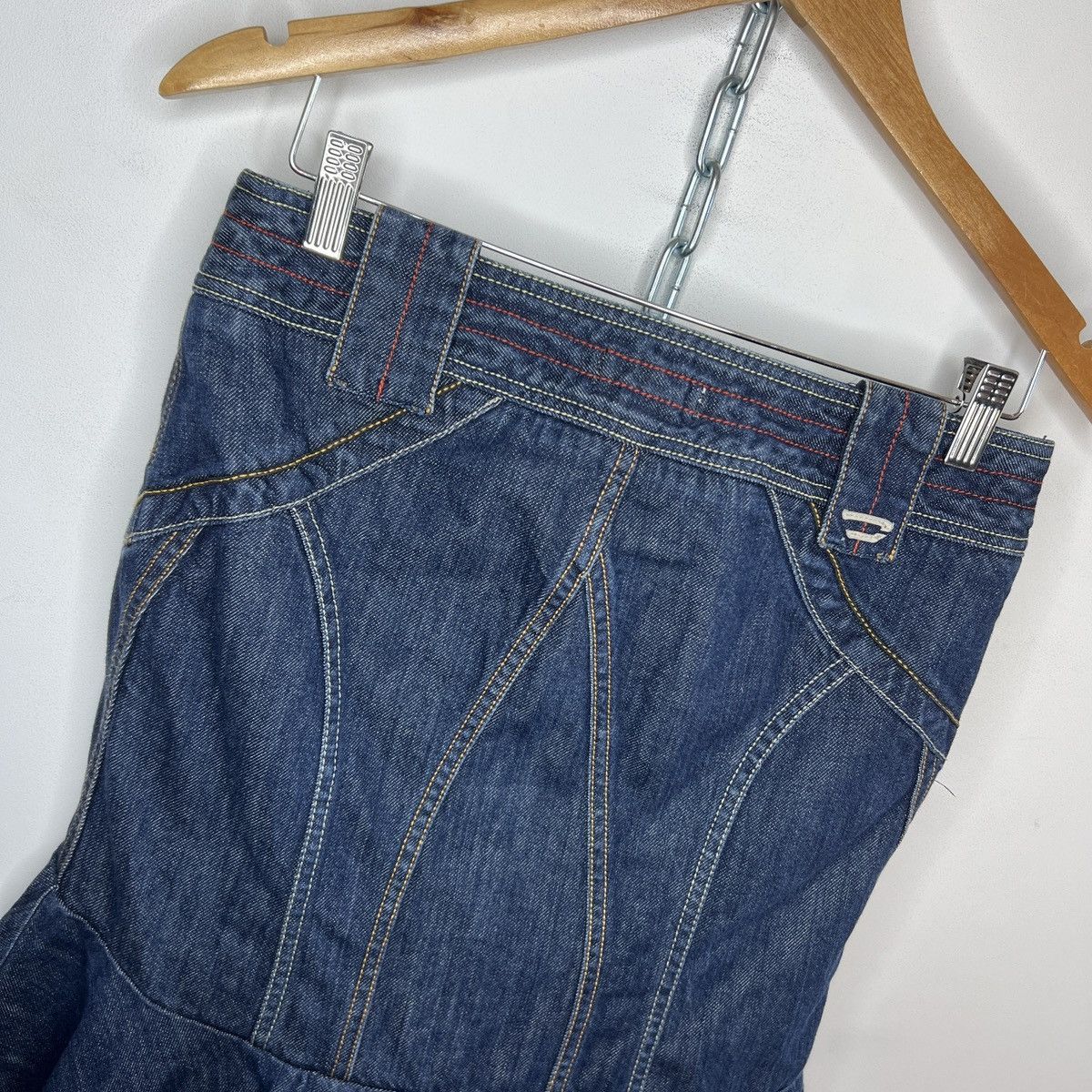 Diesel Vintage diesel mini skirt denim y2k mermaid pleated Size 28" / US 6 / IT 42 - 11 Thumbnail