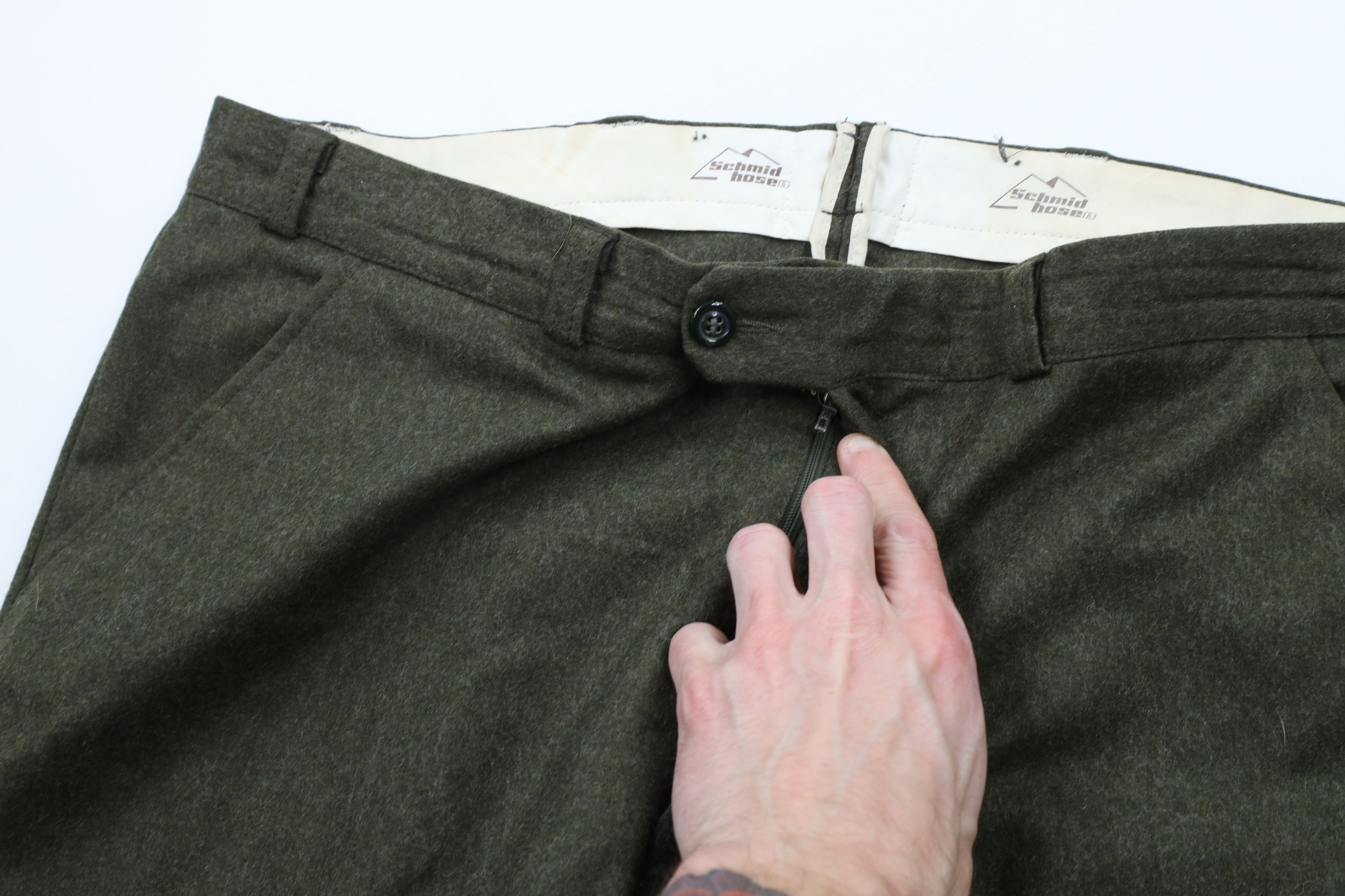 Vintage Vintage 70s Streetwear Wool Wide Leg Chino Pants Green Size US 42 / EU 58 - 8 Thumbnail