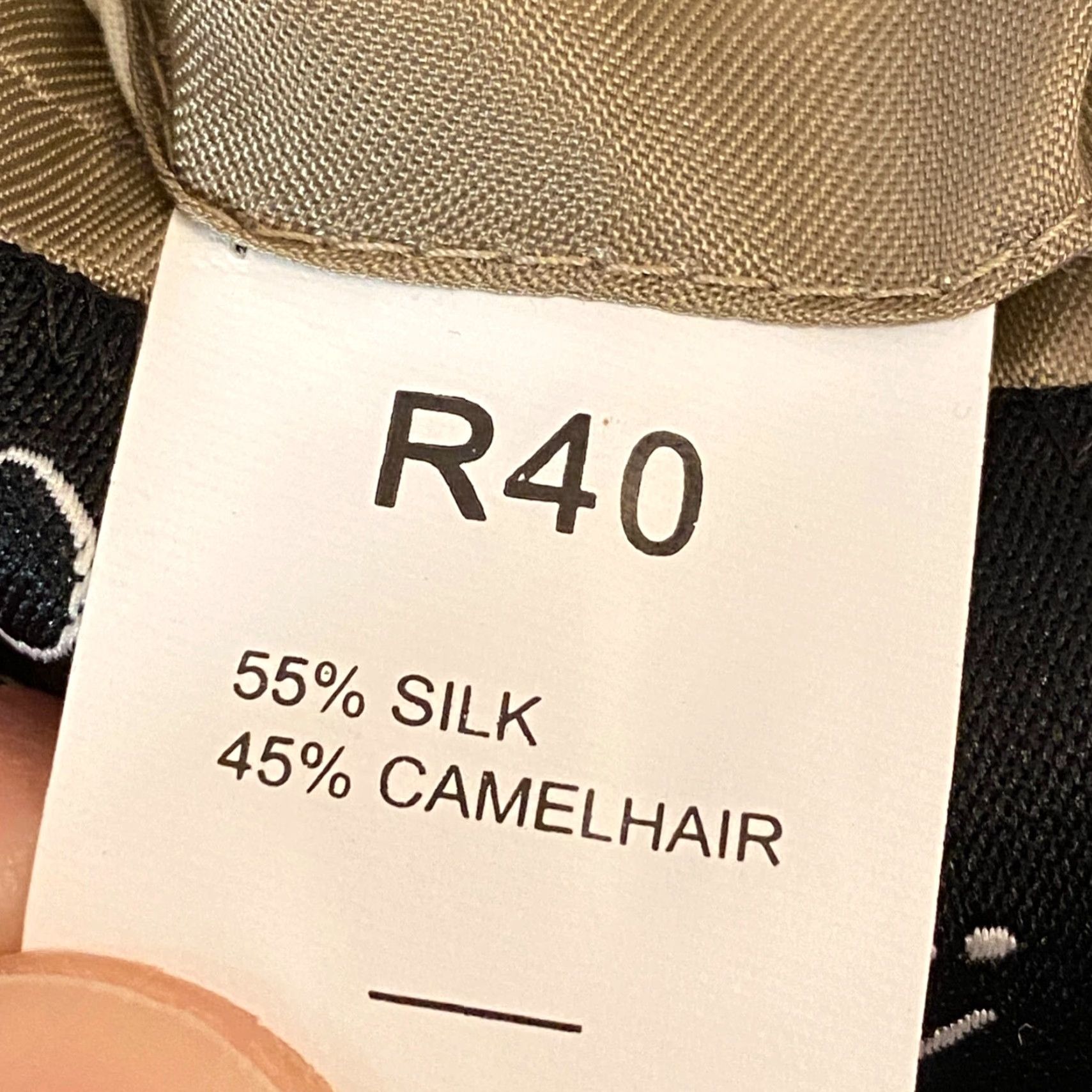 Jos. A. Bank Jos A Bank Blazer Mens 40R Camel Hair Silk Beige Brown Herringbone Sport Coat Size 40R - 4 Thumbnail