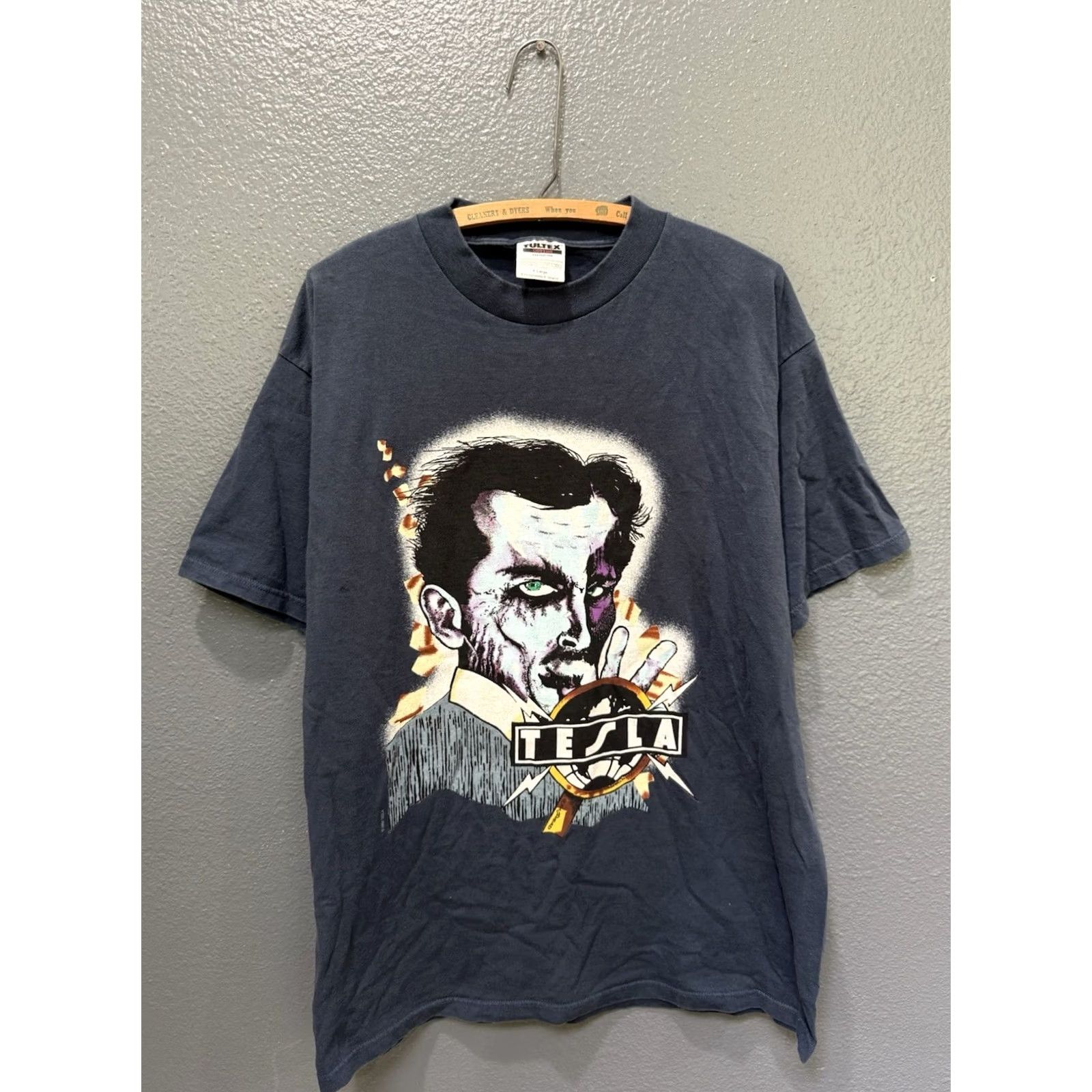 Vintage VINTAGE 1992 Tesla Psychotic Supper Pushead Tour Shirt Giant XL Blue 90s Mens T-Shirt Grunge Tee Size US XL / EU 56 / 4 - 2 Thumbnail