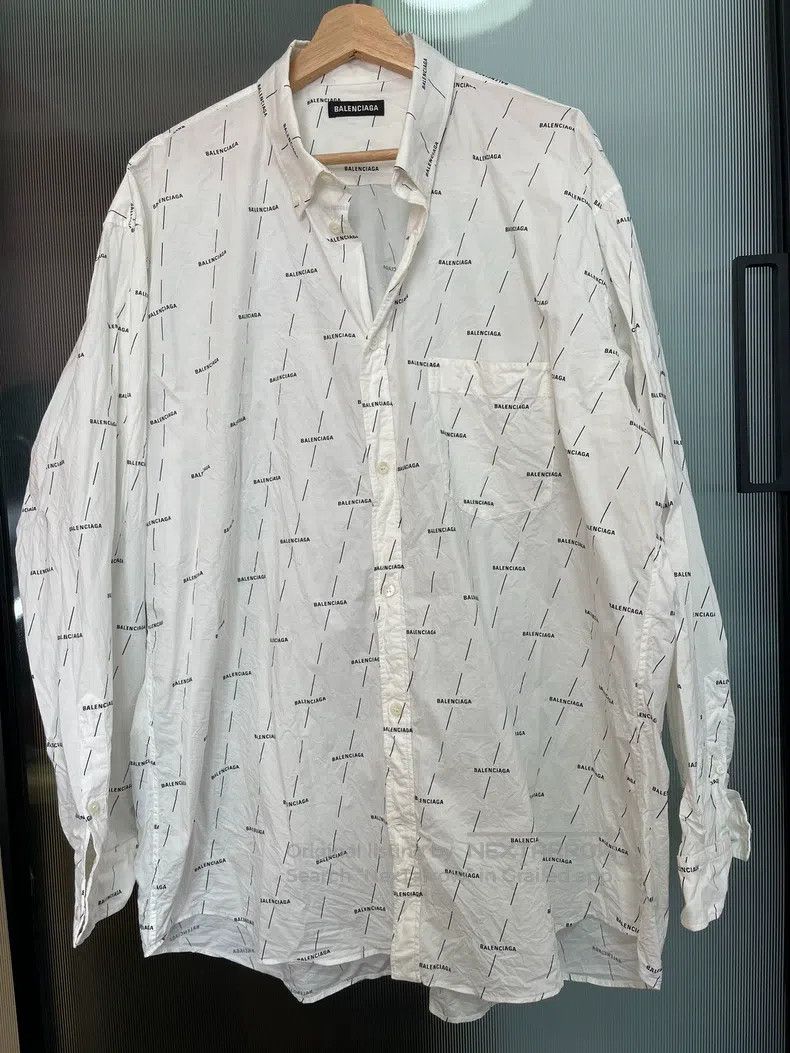 Balenciaga Balenciaga size 43 White Barrage Shirt Size US XL / EU 56 / 4 - 1 Thumbnail