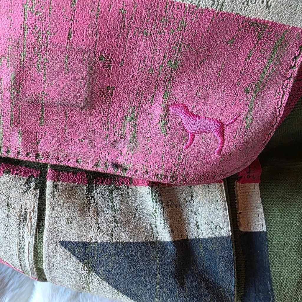 Victoria's Secret ☆RARE☆ PINK Olive Green and Pink Graphic Weekend Duffel Size ONE SIZE - 5 Thumbnail