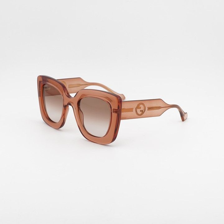 Gucci Gucci GG1556S 004 Sunglasses Shiny Brown Square Frame, Brown Size ONE SIZE - 1 Thumbnail