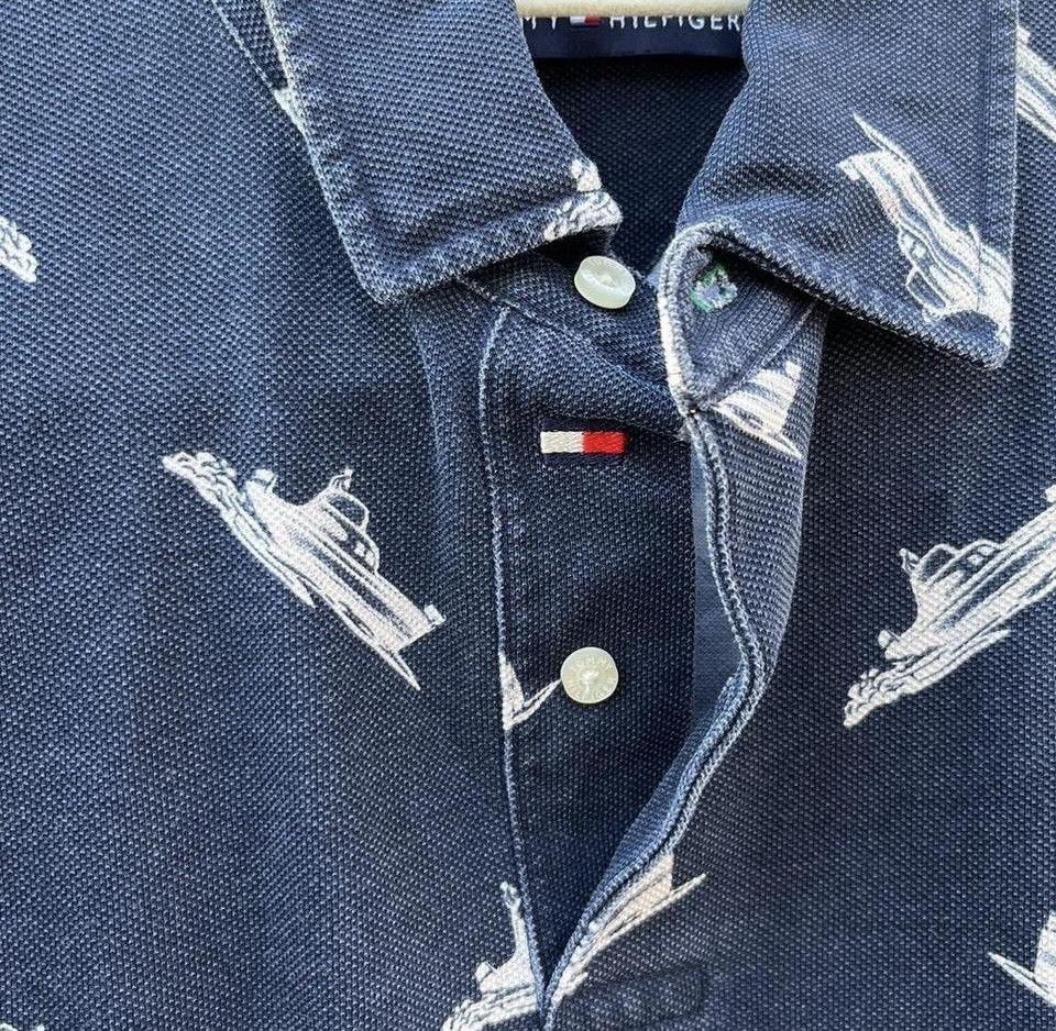 Tommy Hilfiger Tommy Hilfiger Navy Polo with White Boat Print Size US M / EU 48-50 / 2 - 6 Thumbnail